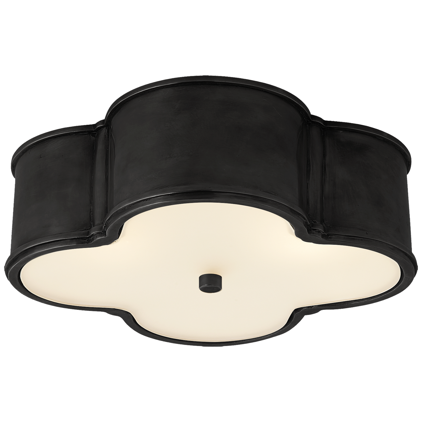 Basil 17" Flush Mount in Gun Metal with Frosted Glass