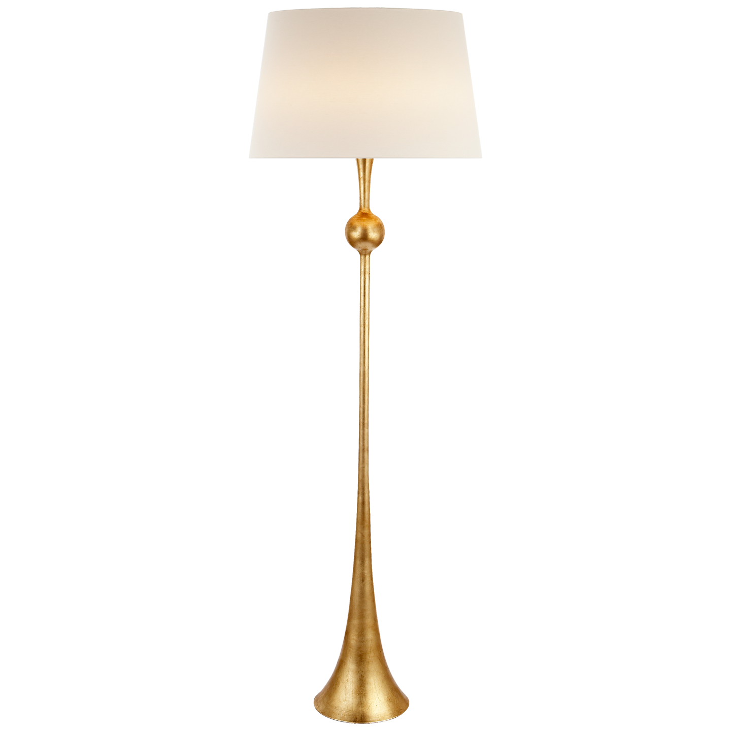 Dover Floor Lamp in Gild with Linen Shade