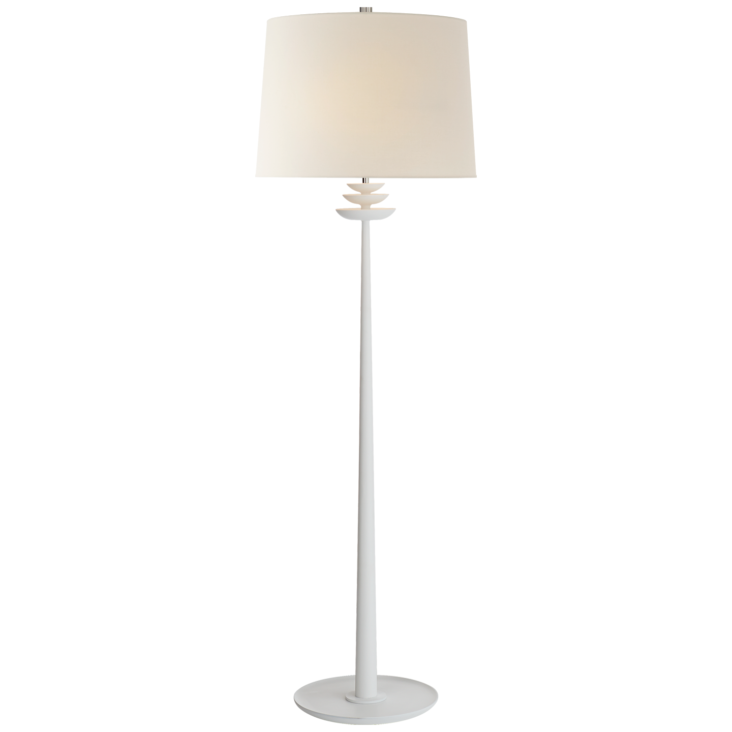 Beaumont Floor Lamp in White with Linen Shade