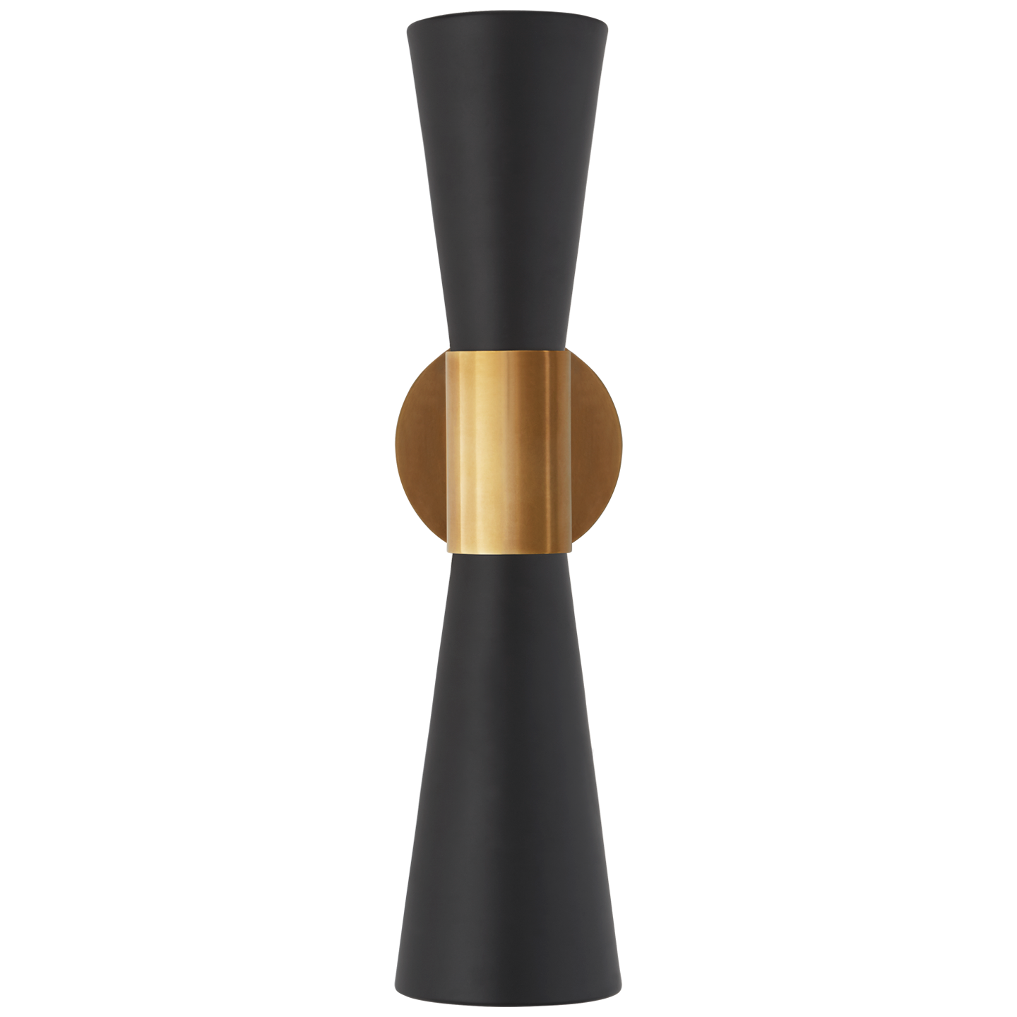 Clarkson Medium Narrow Sconce in Hand-Rubbed Antique Brass and Black