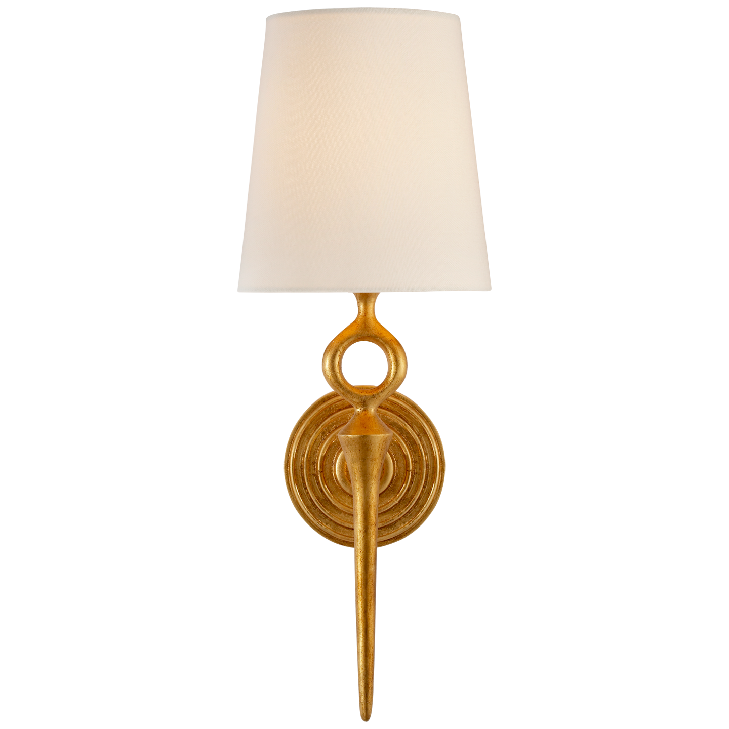 Bristol Single Sconce in Gilded with Linen Shade