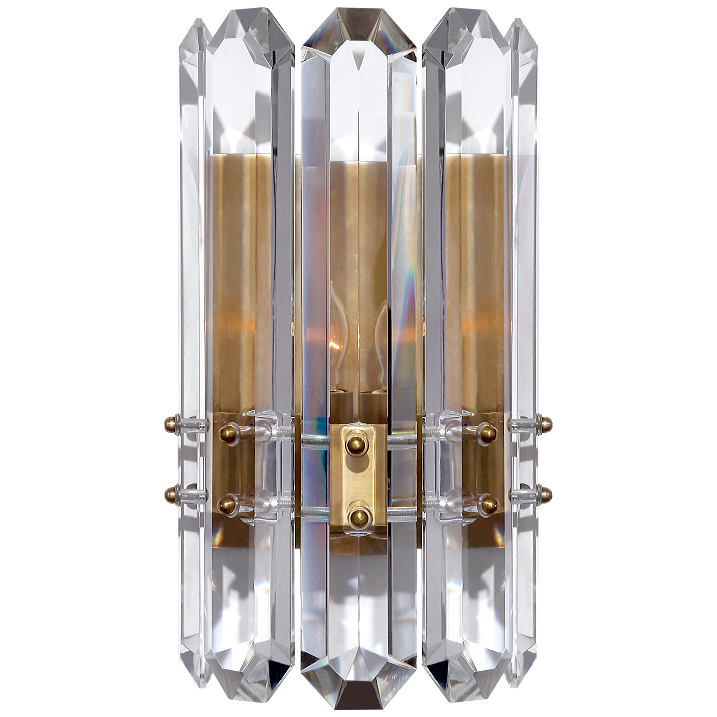 Bonnington Wall Sconce in Hand-Rubbed Antique Brass with Crystal