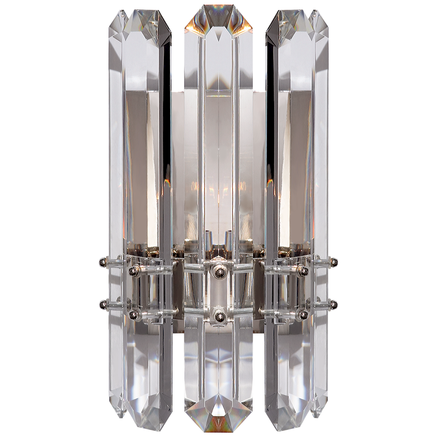 Bonnington Wall Sconce in Polished Nickel with Crystal