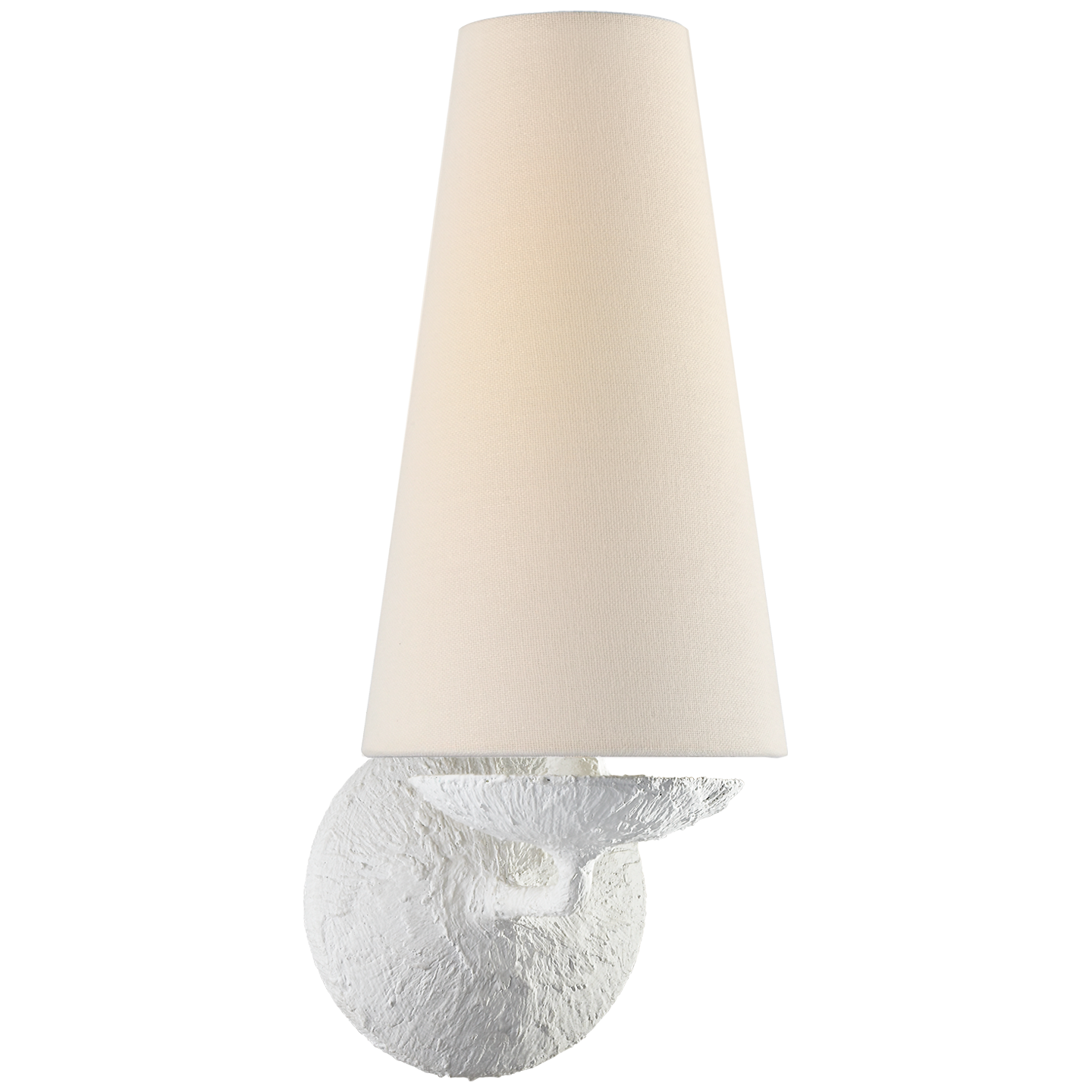 Fontaine Single Sconce in Plaster with Linen Shade