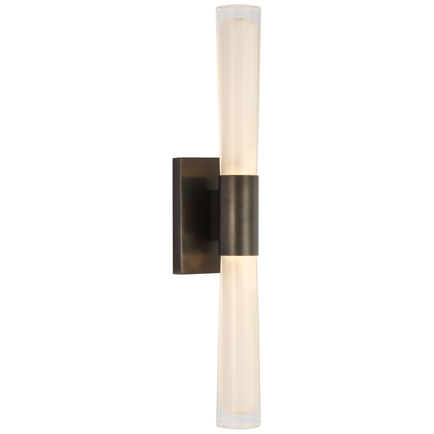 Brenta Single Sconce in Bronze with White Glass