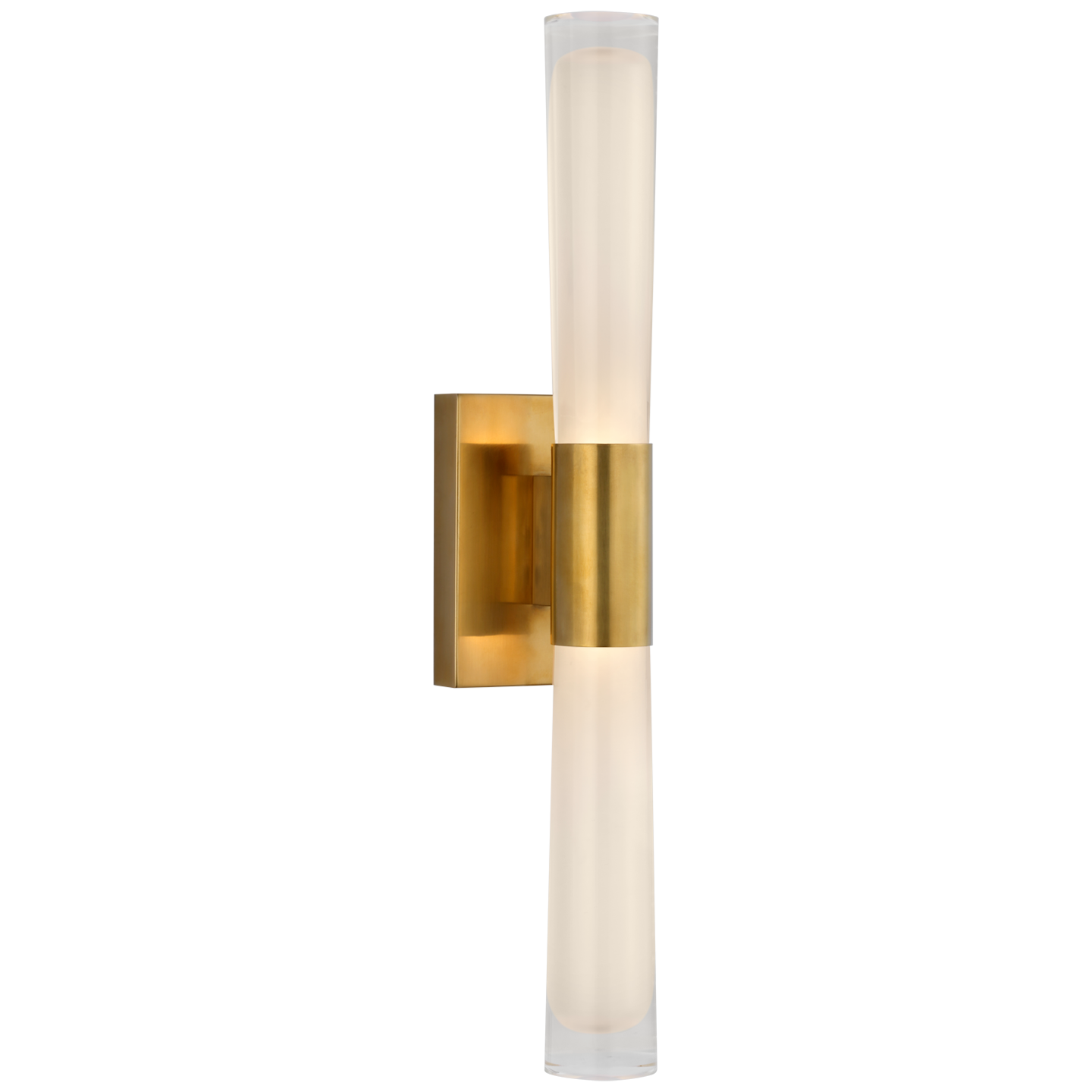Brenta Single Sconce in Hand-Rubbed Antique Brass with White Glass