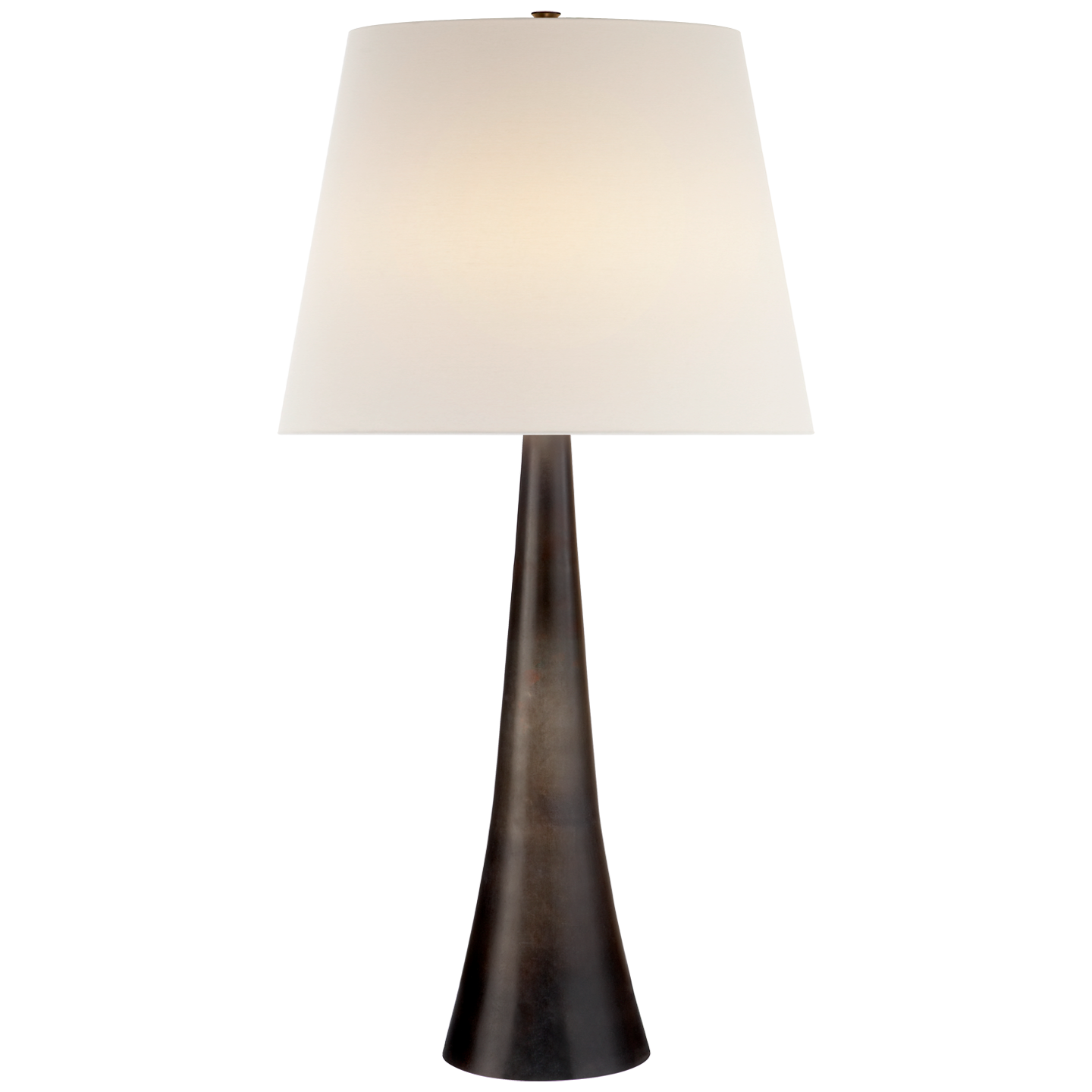 Dover Table Lamp in Aged Iron with Linen Shade