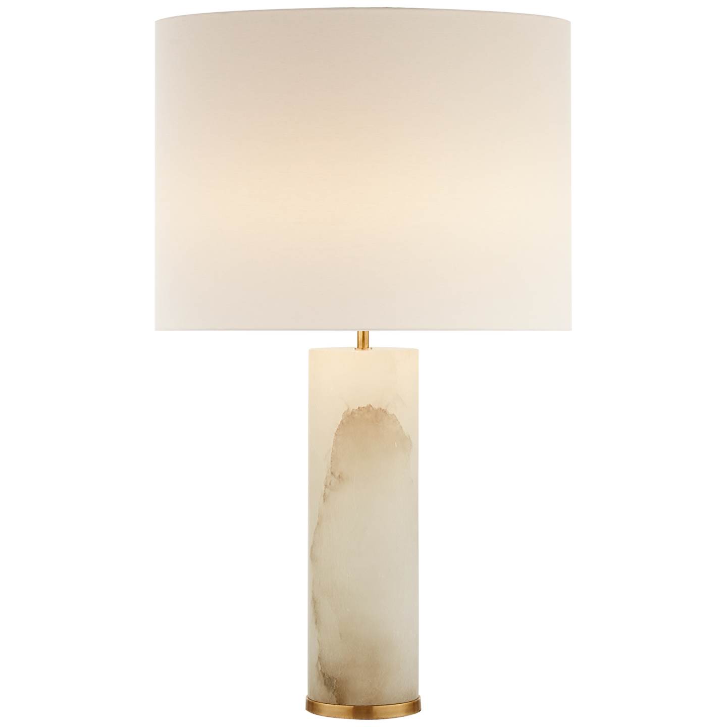 Lineham Table Lamp in Alabaster with Linen Shade