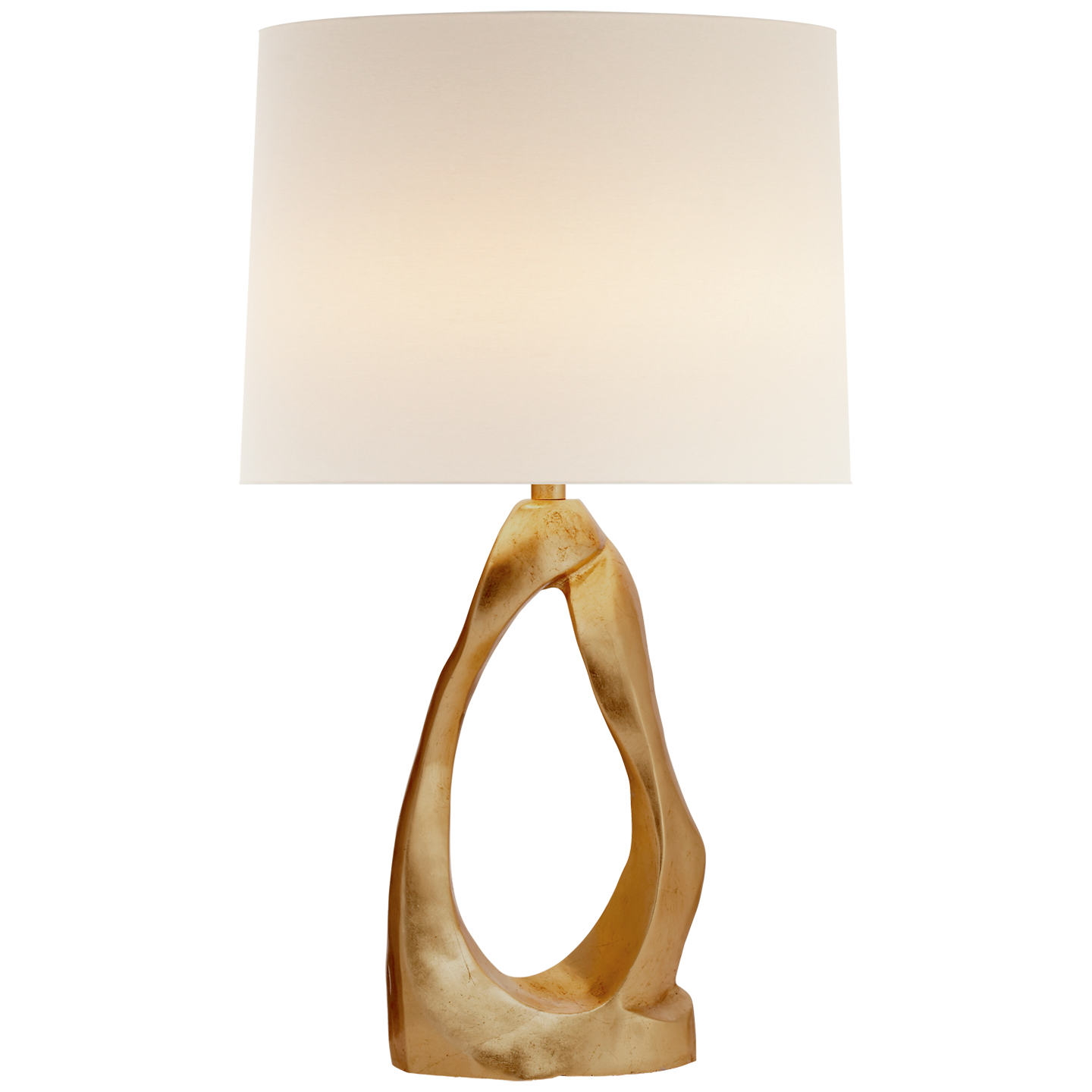 Cannes Table Lamp in Gild with Linen Shade