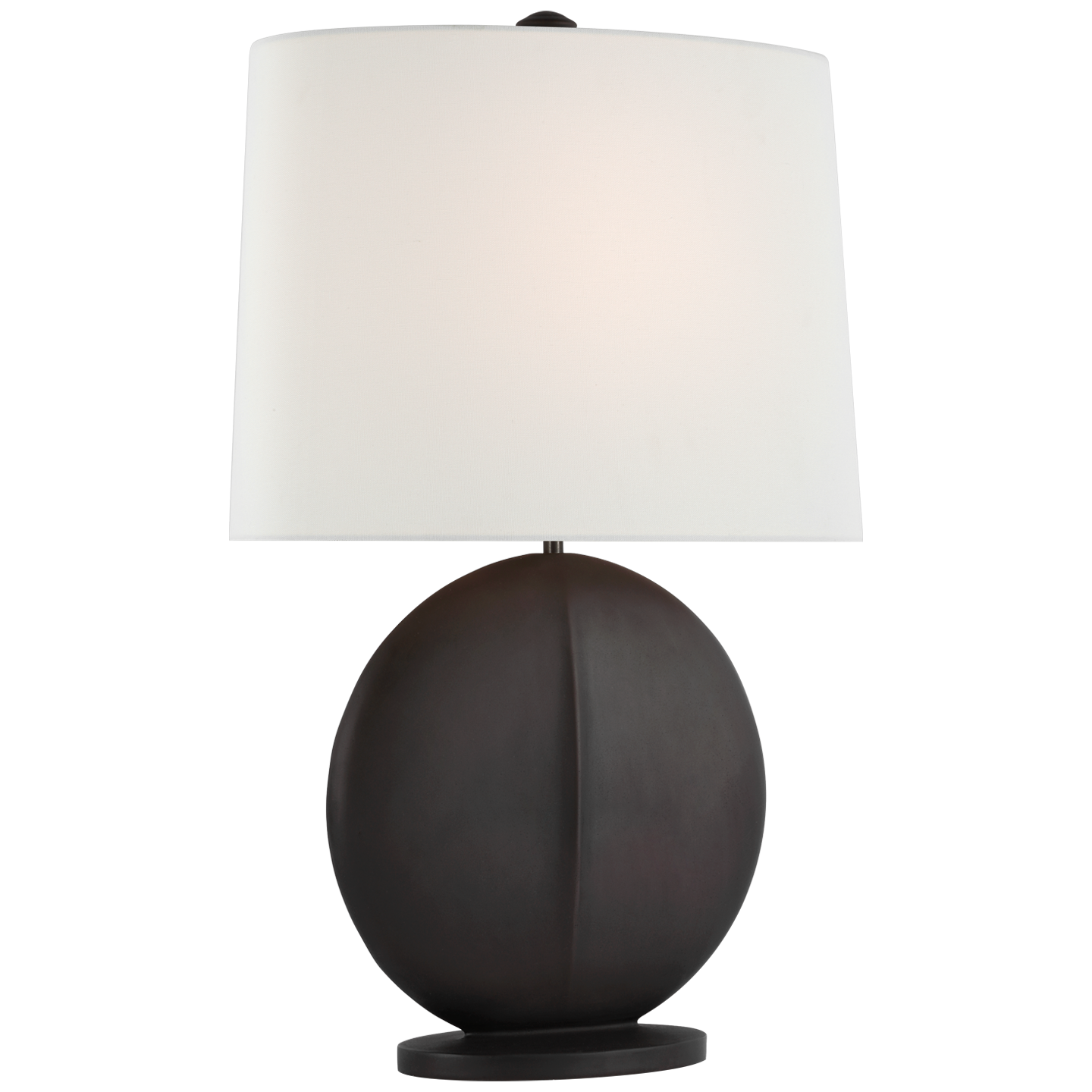 Mariza Medium Table Lamp in Carbon Black with Linen Shade