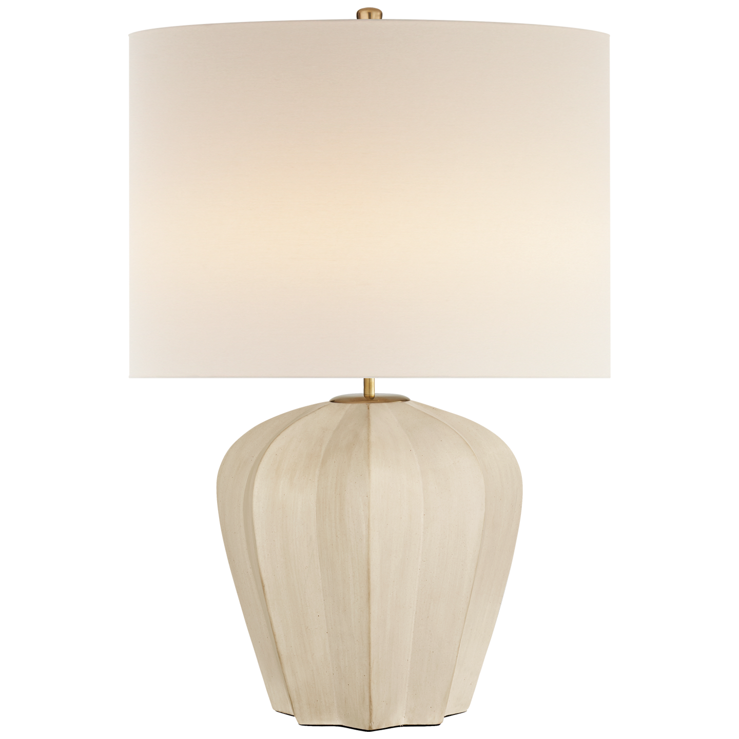Pierrepont Medium Table Lamp in Stone White with Linen Shade