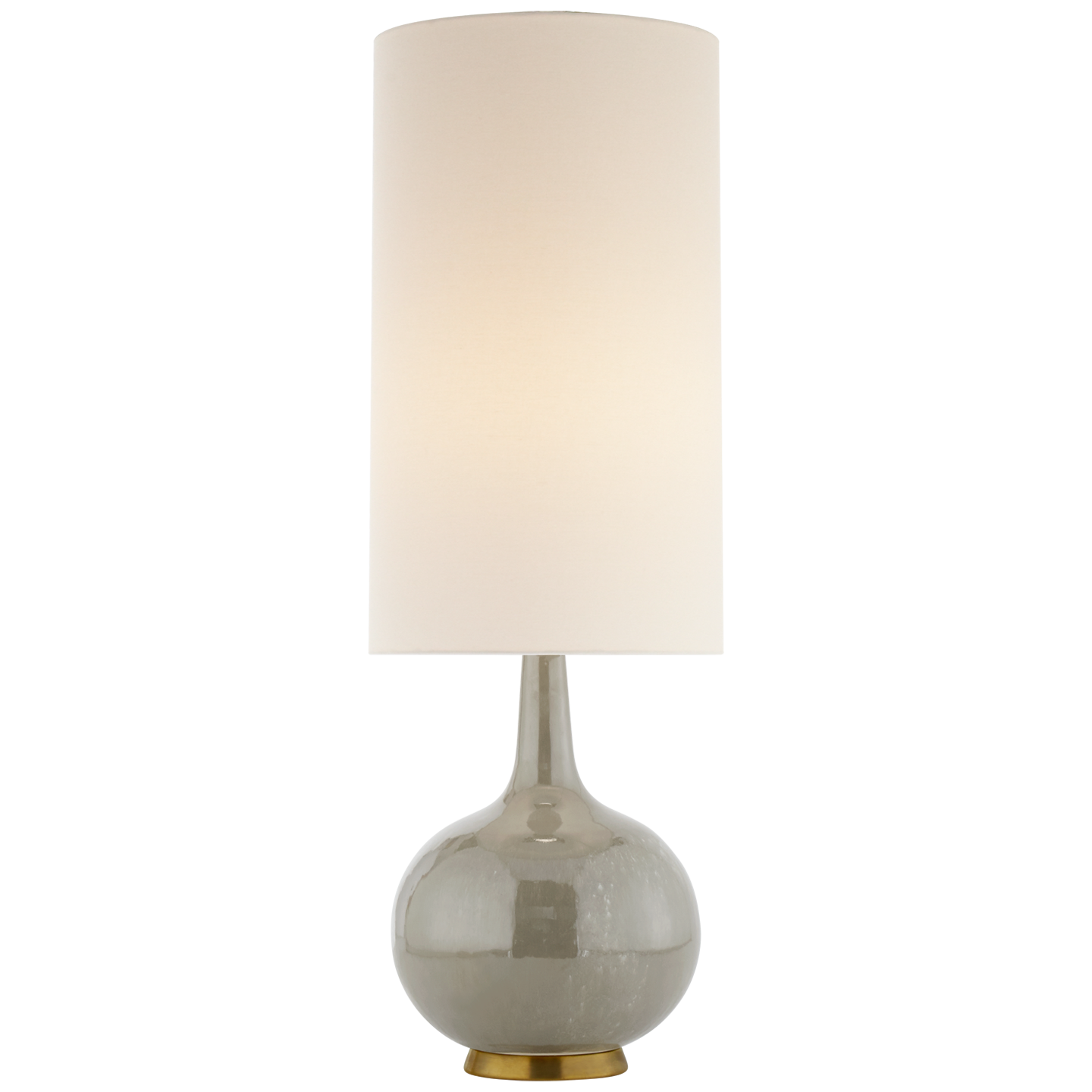Hunlen Table Lamp in Shellish Gray with Linen Shade