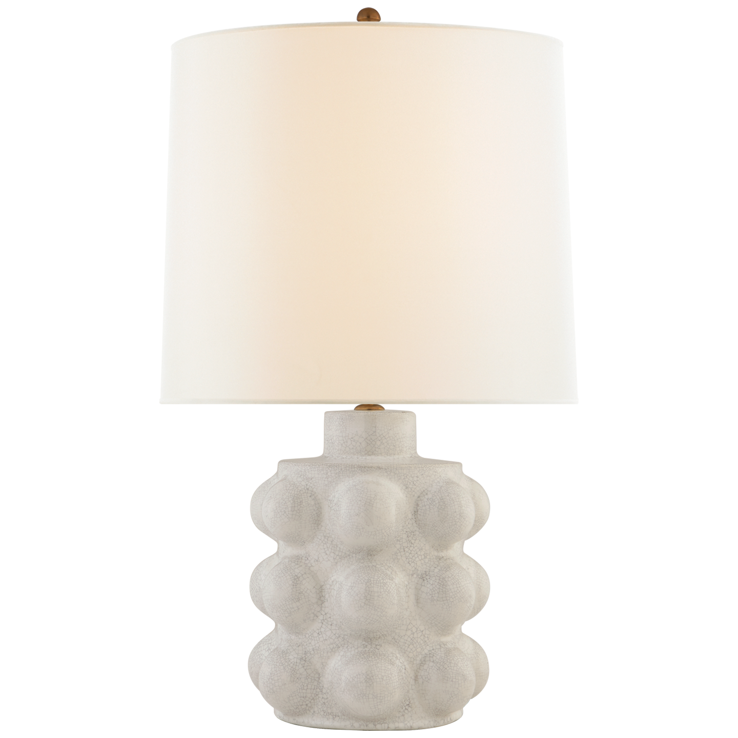 Vedra Medium Table Lamp in Bone Craquelure with Linen Shade