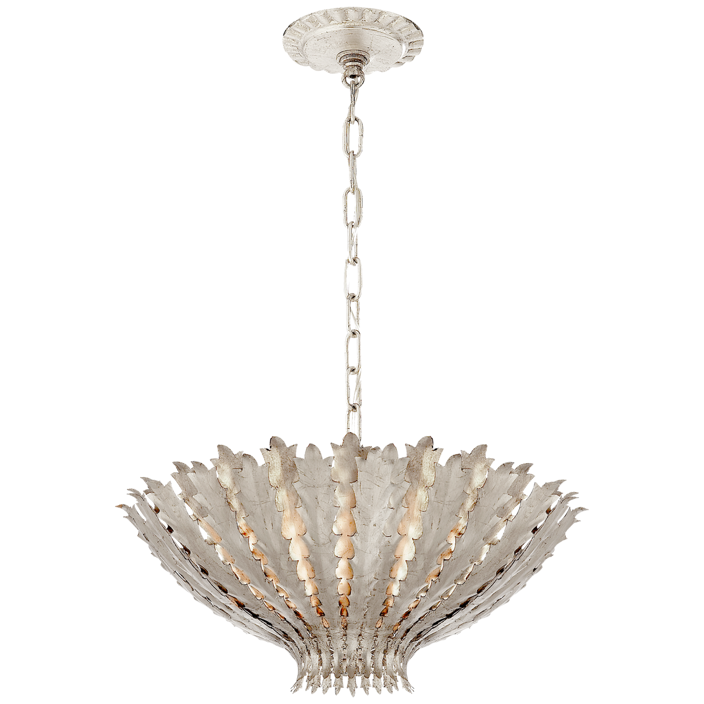 Hampton Small Chandelier in Burnished Silver Leaf