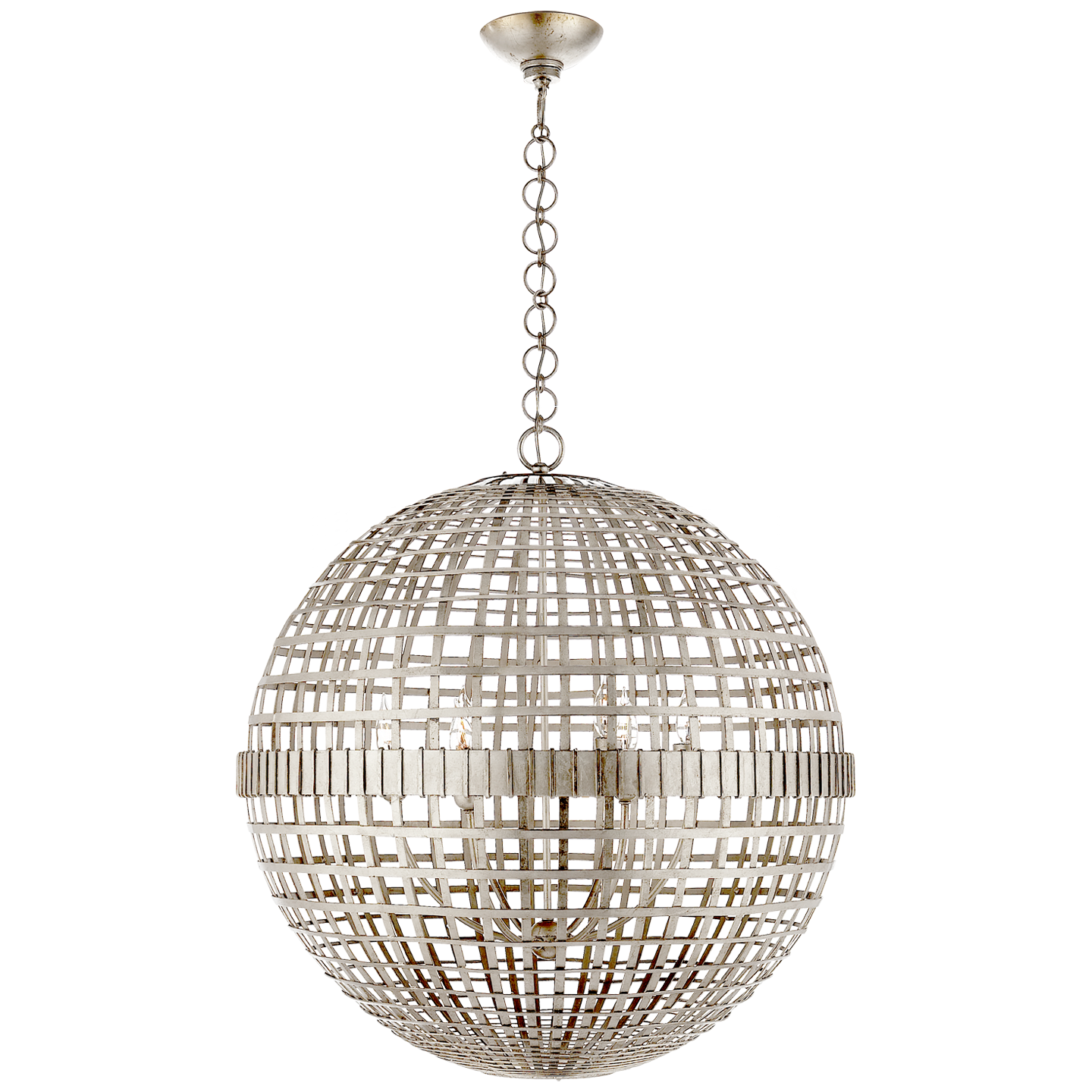 Mill Large Globe Lantern in Burnished Silver Leaf