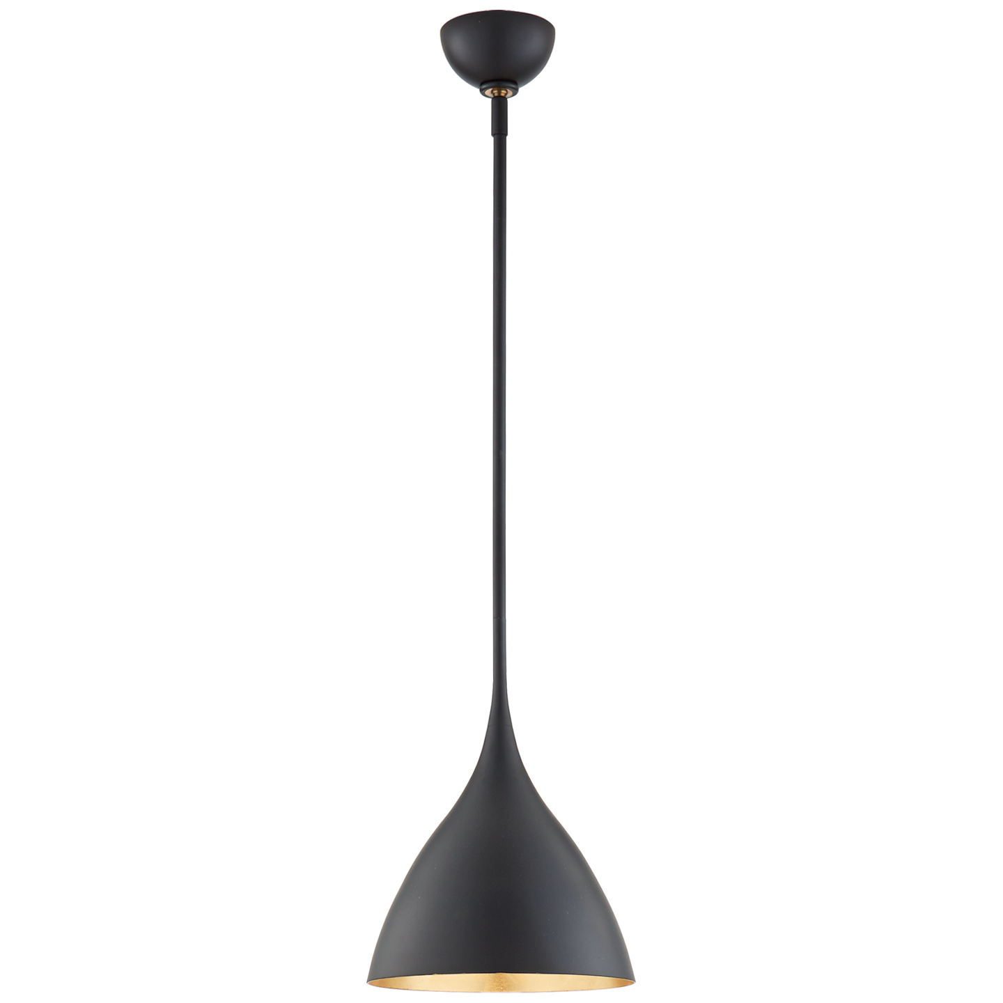 Agnes Small Pendant in Matte Black with Gild Interior