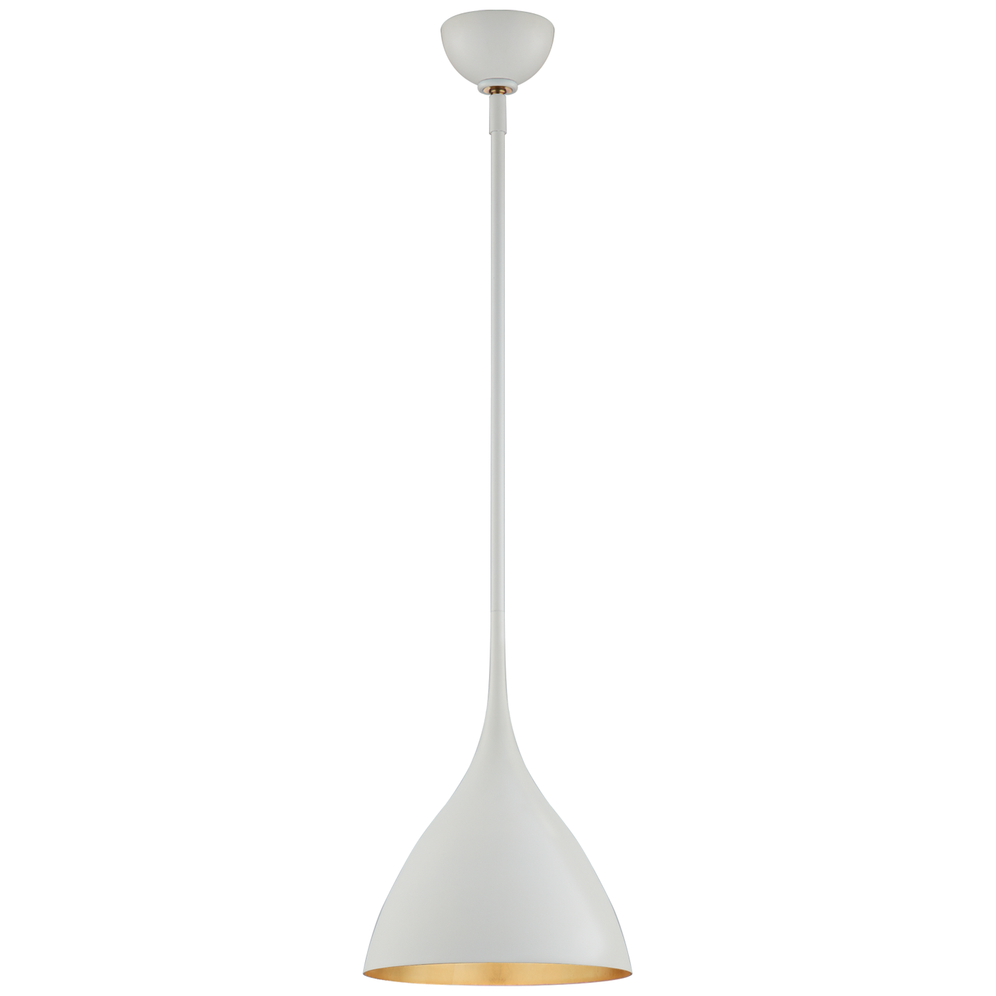 Agnes Small Pendant in Plaster White with Gild Interior