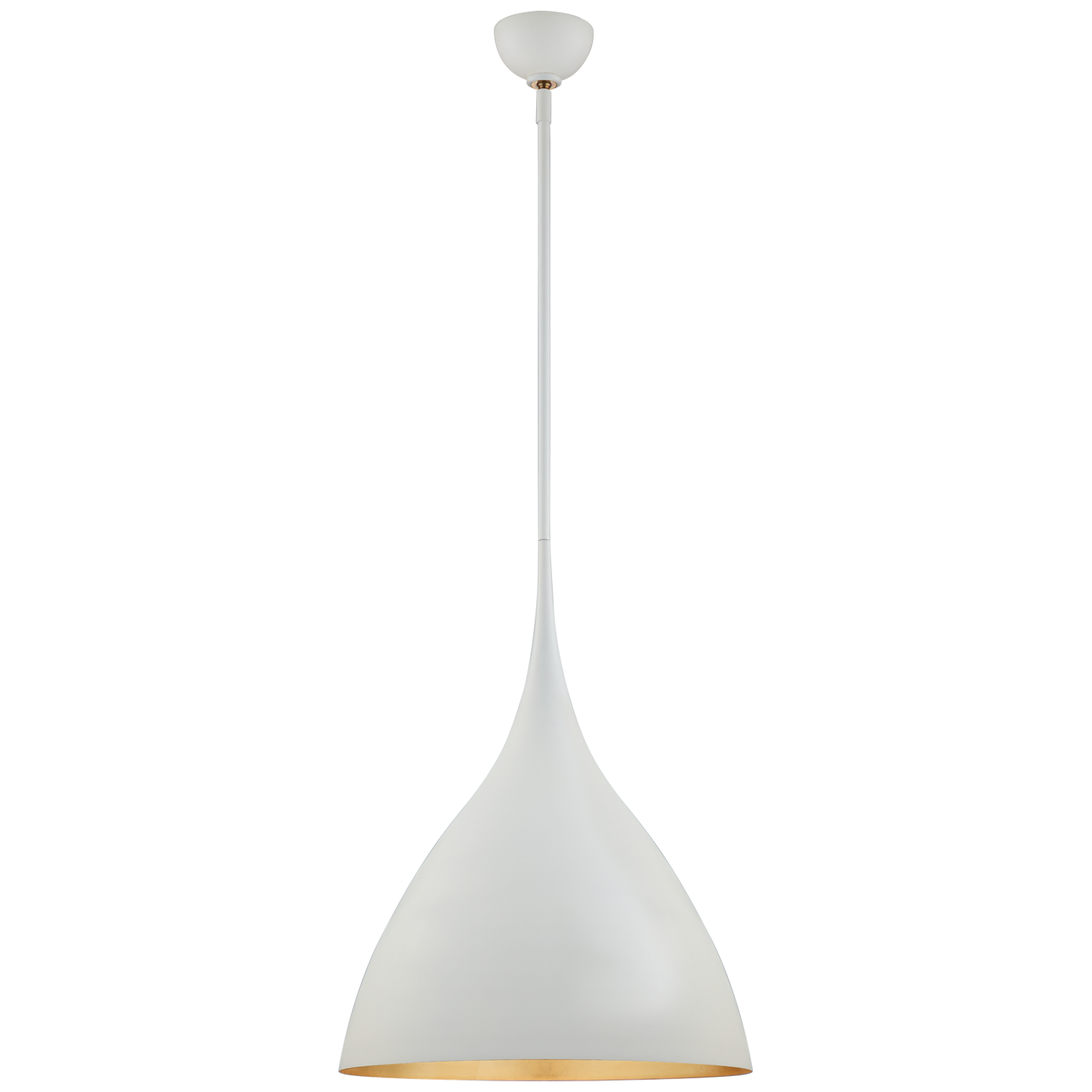 Agnes Medium Pendant in Plaster White with Gild Interior