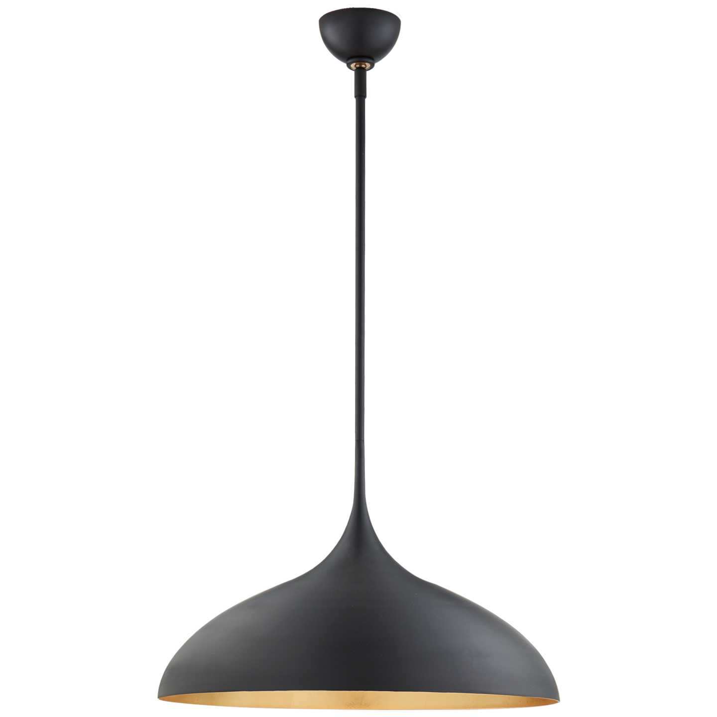 Agnes Large Pendant in Matte Black with Gild Interior