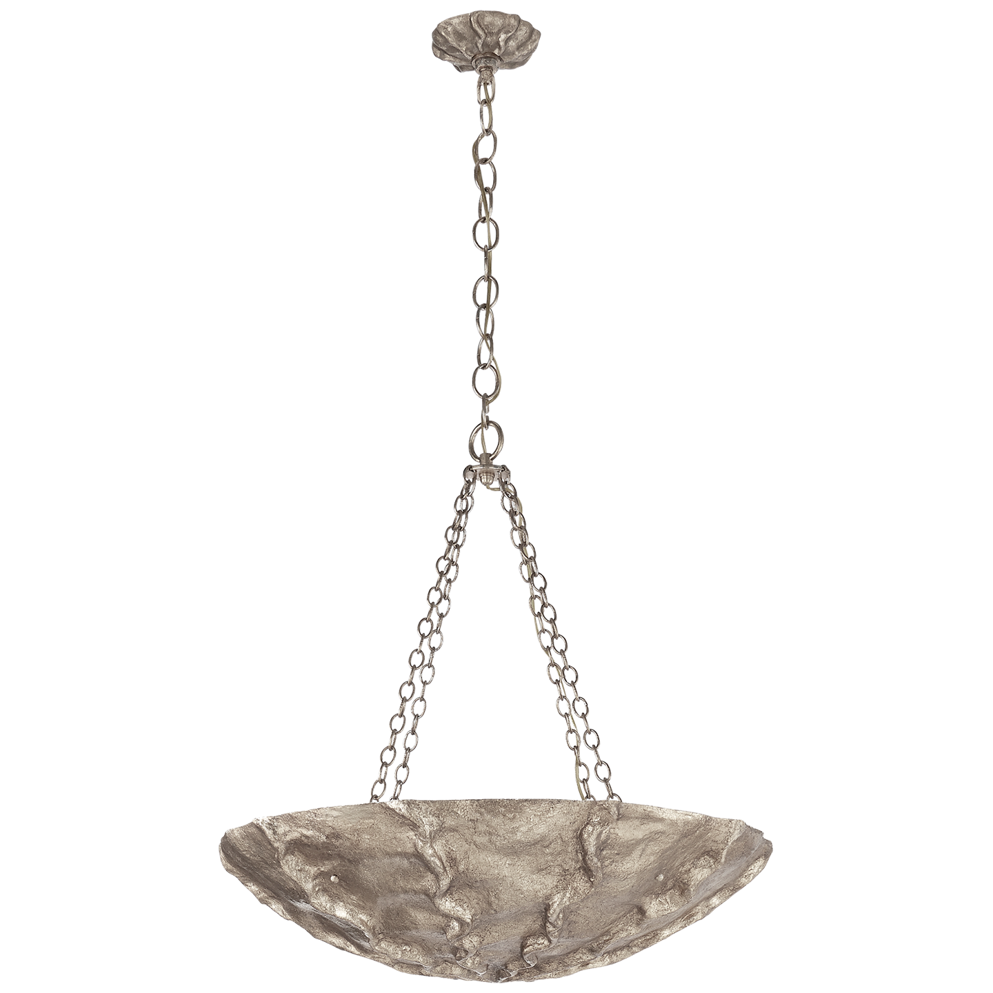 Benit Medium Sculpted Chandelier in Burnished Silver Leaf