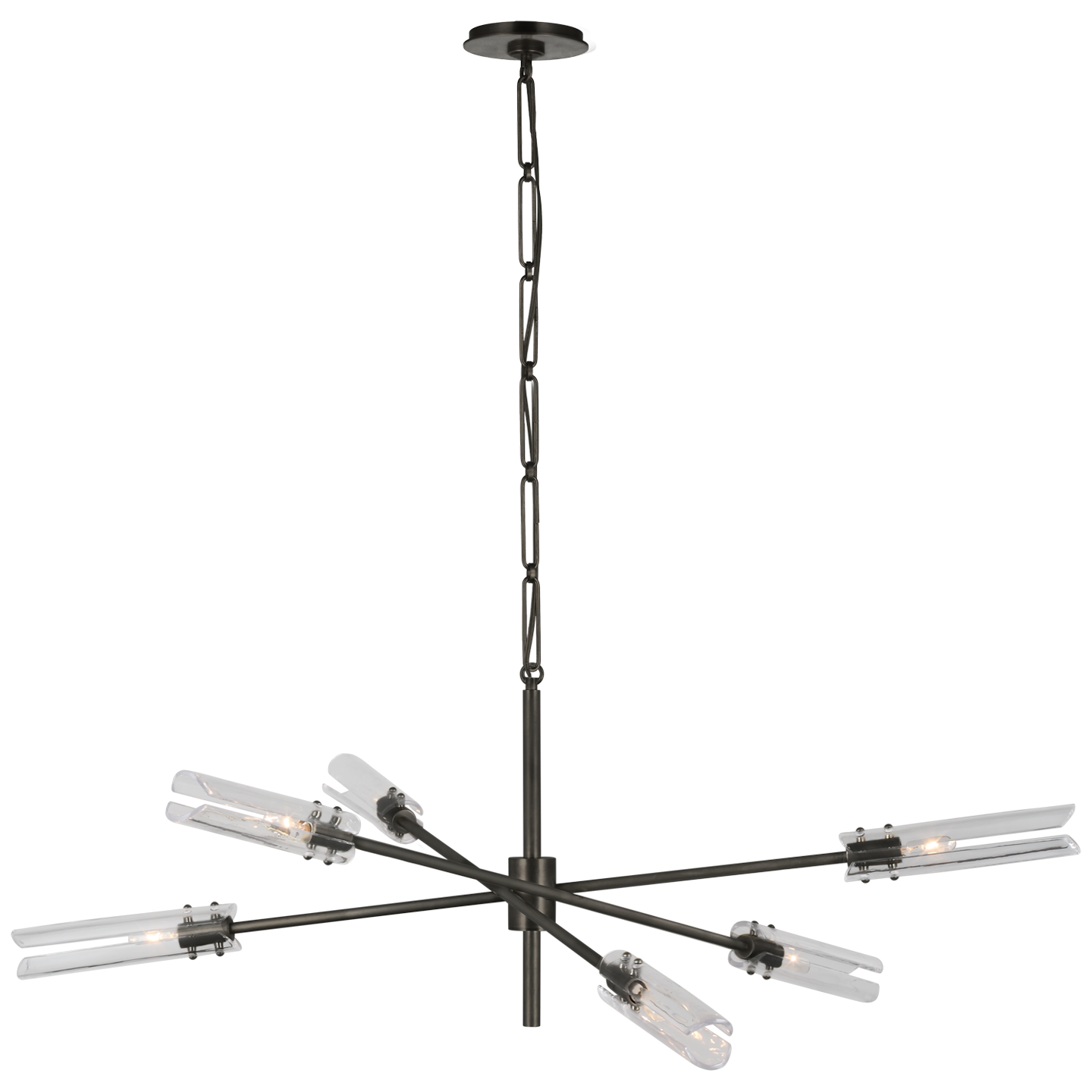Casoria XL Radial Chandelier in Bronze with Clear Glass