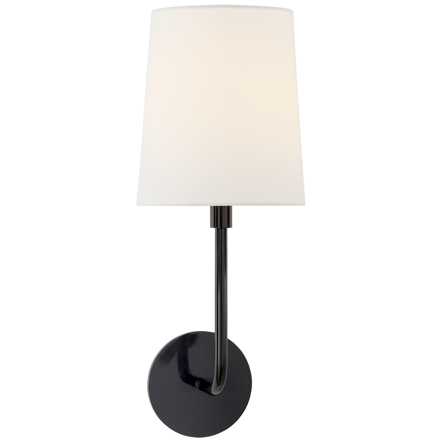 Go Lightly Sconce in Charcoal with Linen Shade