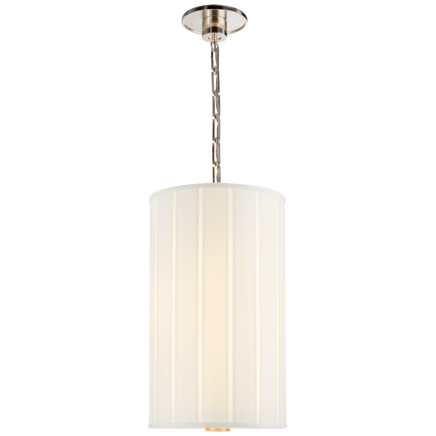 Perfect Pleat Tall Hanging Shade in Soft Silver with Silk Pleated Shade