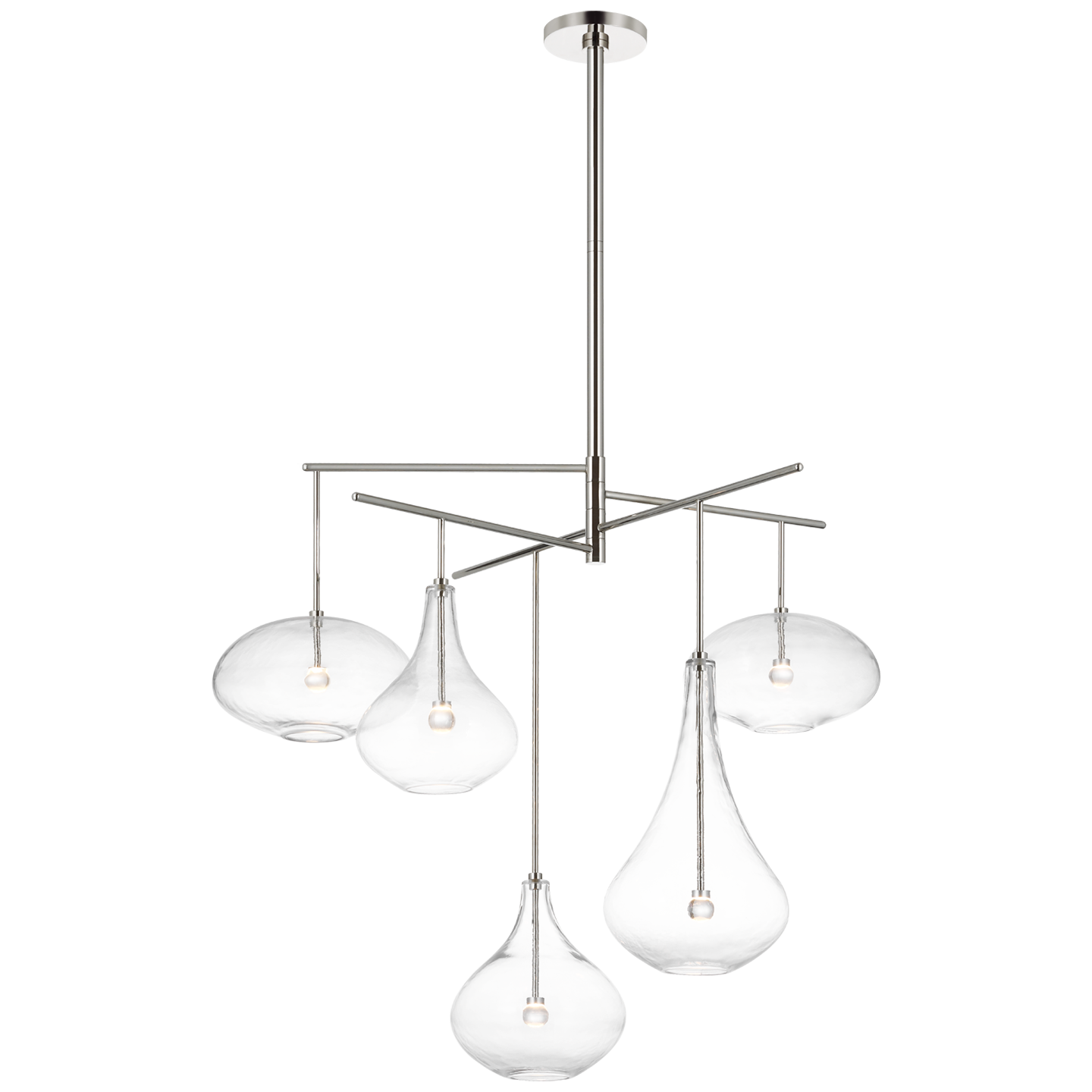 Lomme XL Chandelier in Polished Nickel with Clear Glass