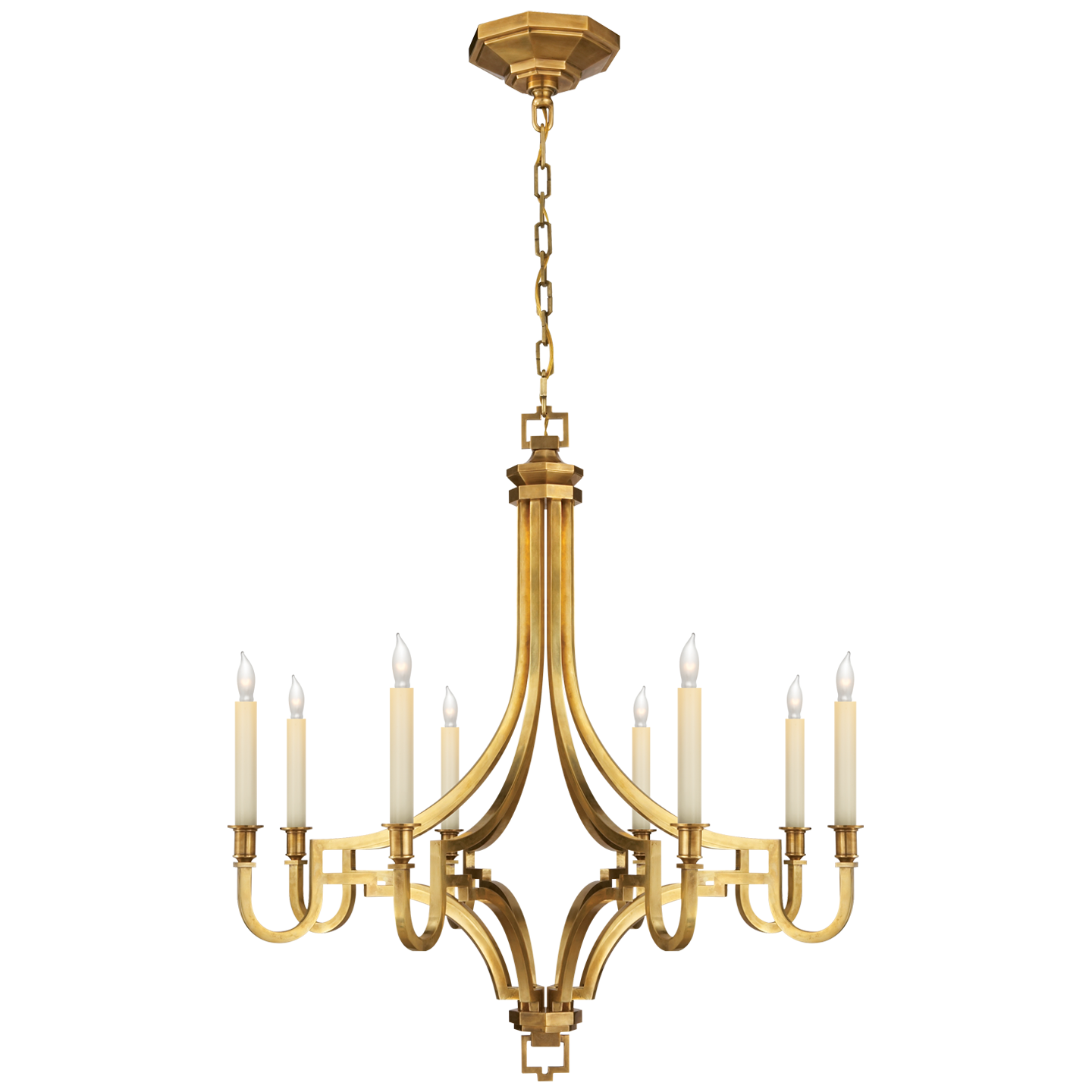 Mykonos Medium Chandelier in Antique-Burnished Brass