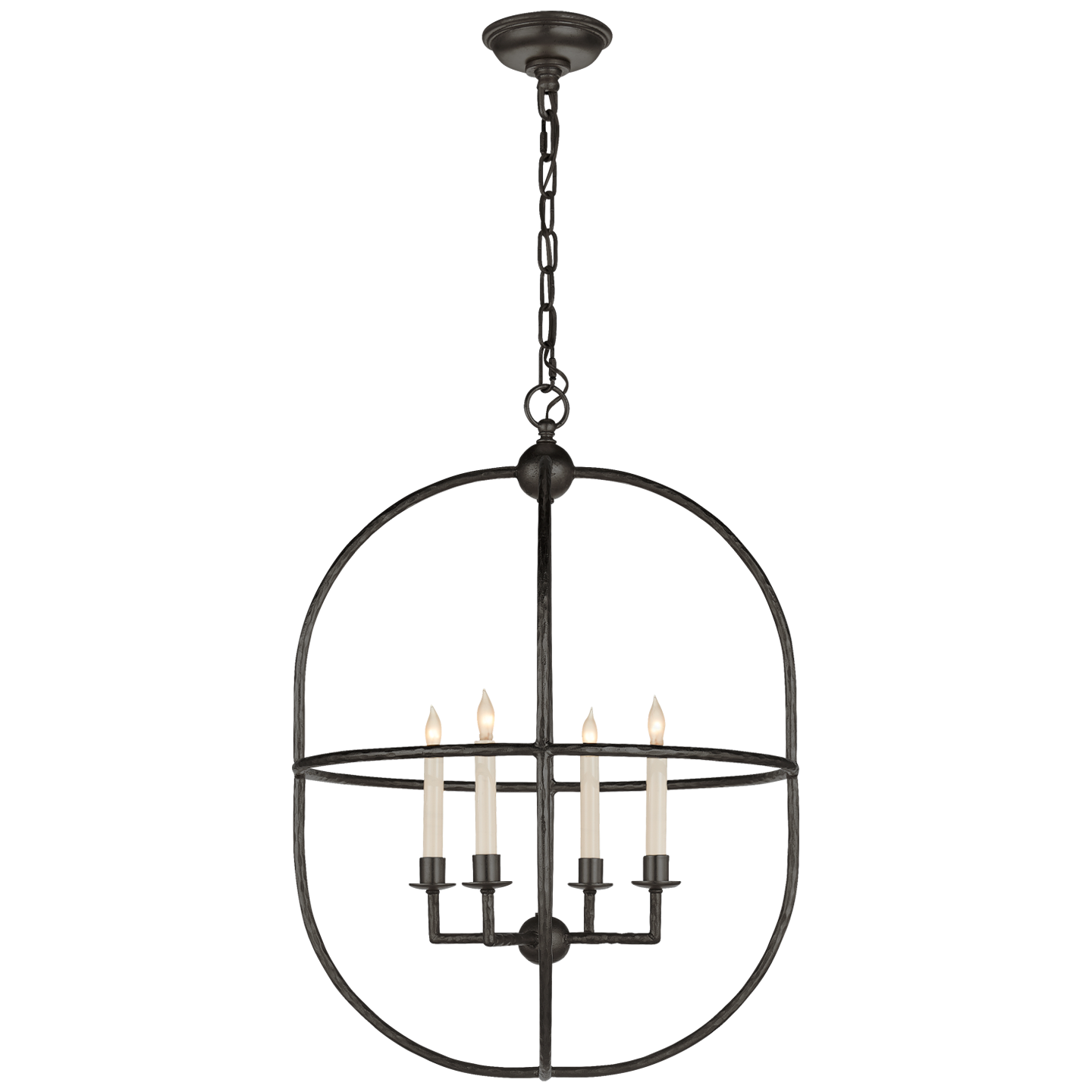 Desmond Open Oval Lantern in Aged Iron