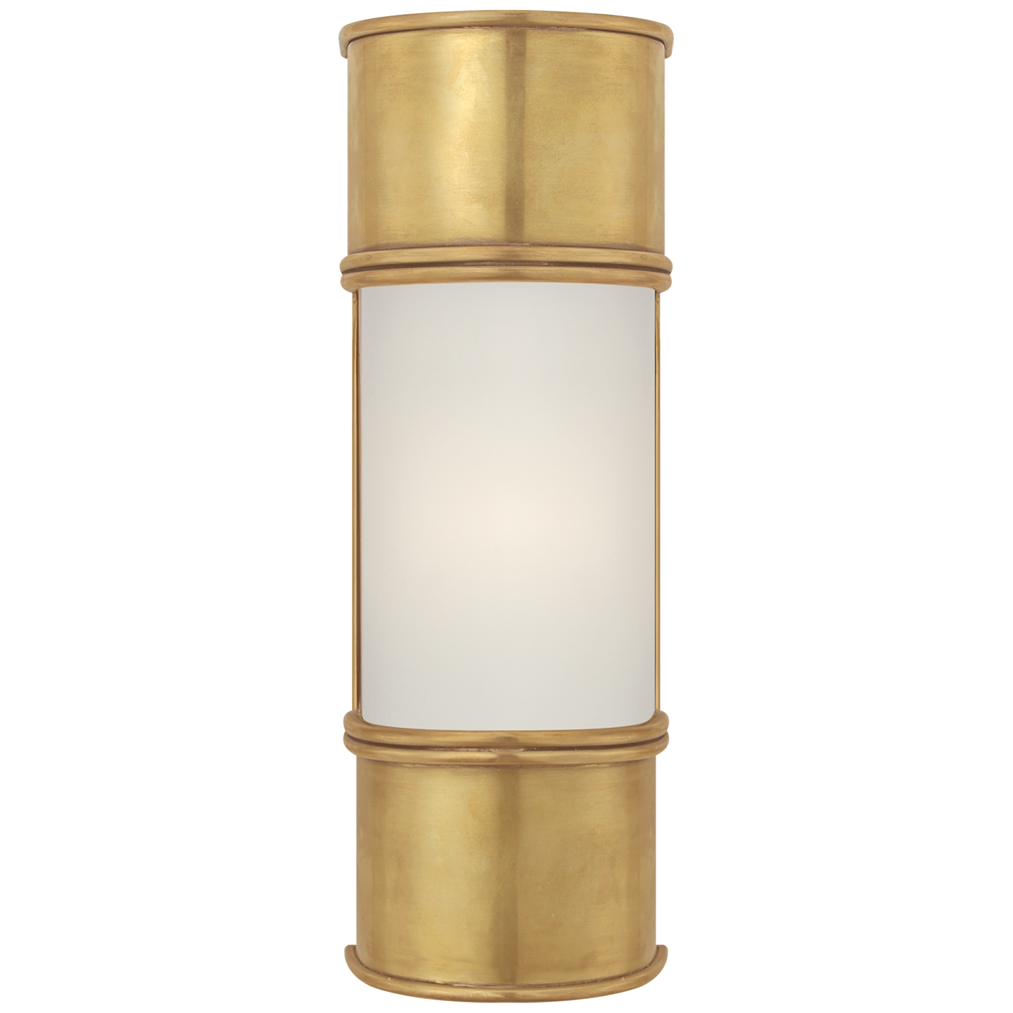 Oxford 12" Bath Sconce in Antique-Burnished Brass with Frosted Glass
