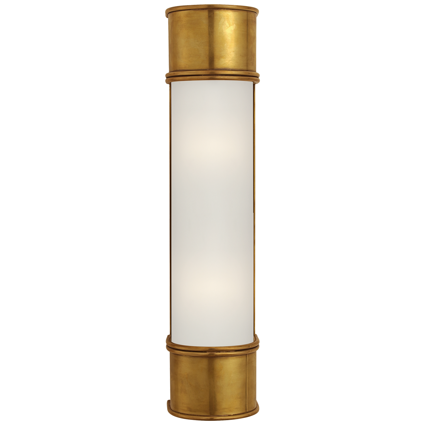 Oxford 18" Bath Sconce in Antique-Burnished Brass with Frosted Glass