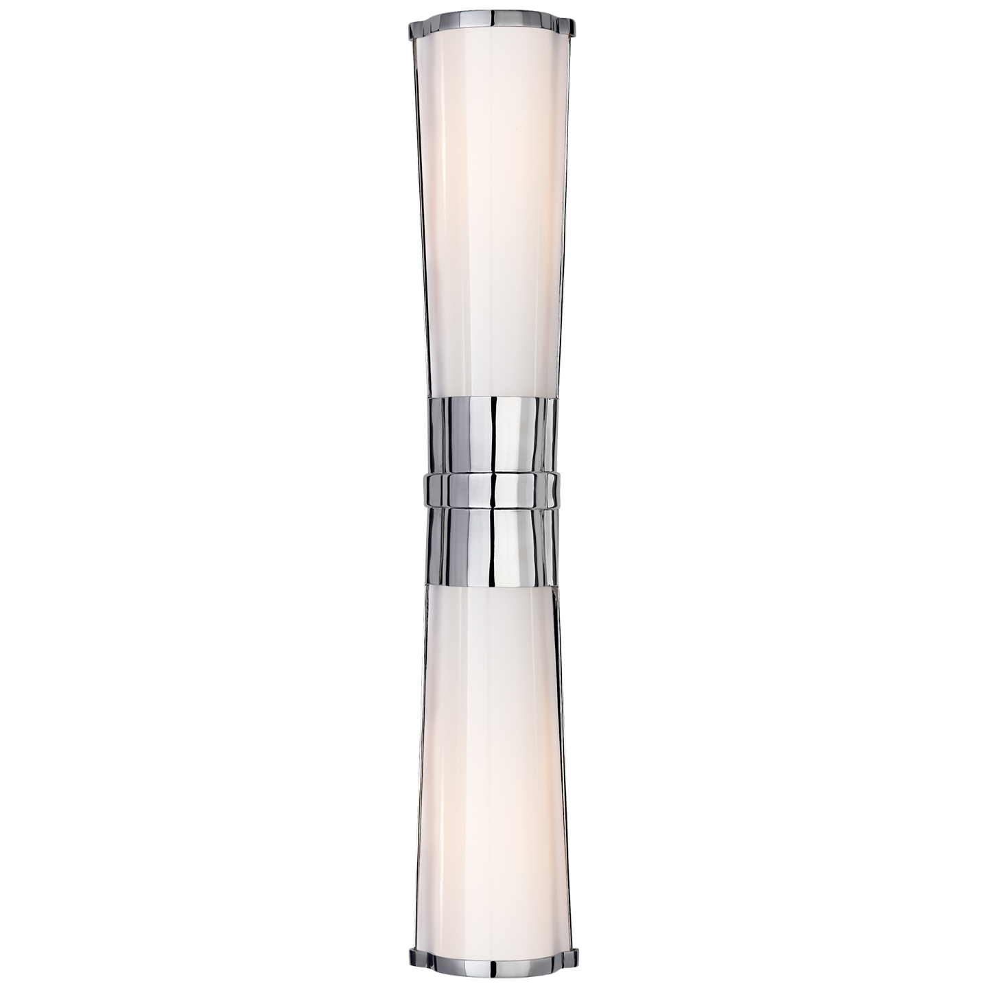 Carew Linear Sconce in Polished Nickel with White Glass