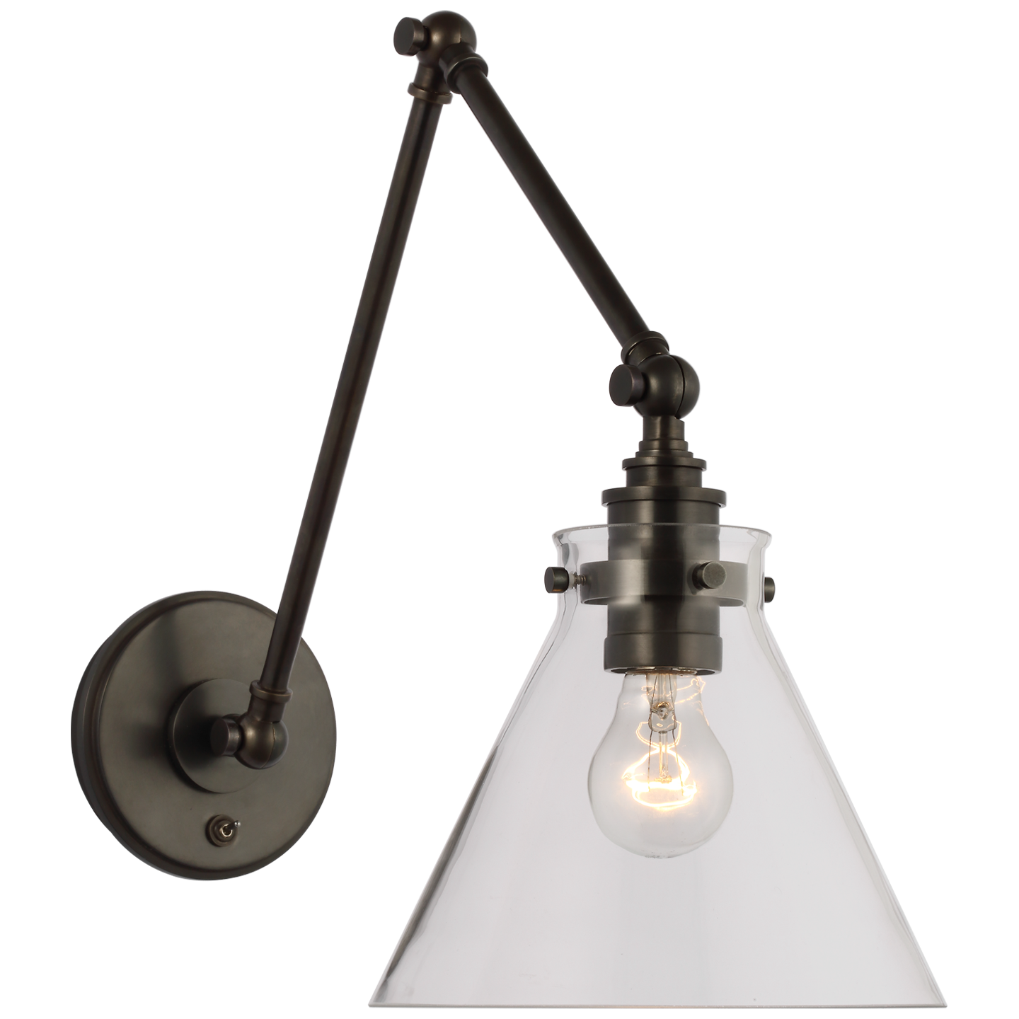 Parkington Double Library Wall Light in Bronze with Clear Glass