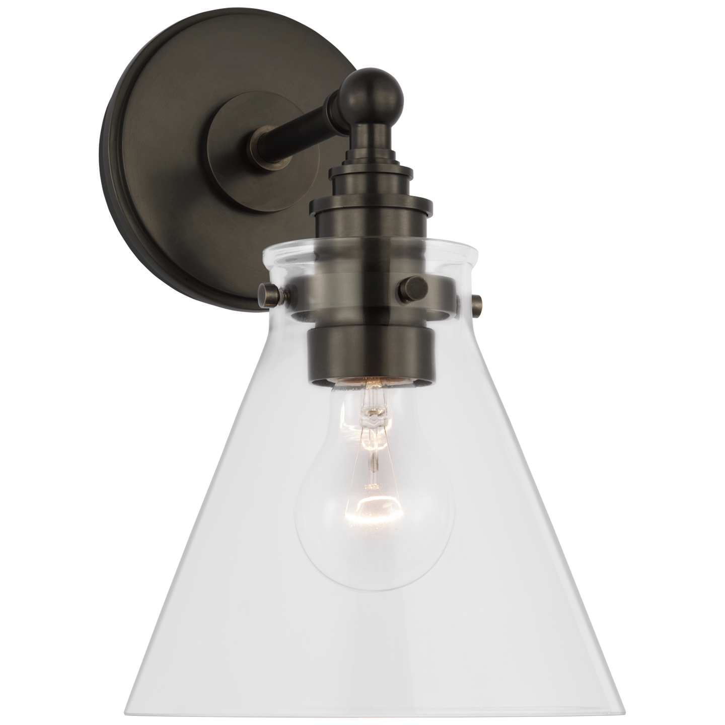 Parkington Small Single Wall Light in Bronze with Clear Glass