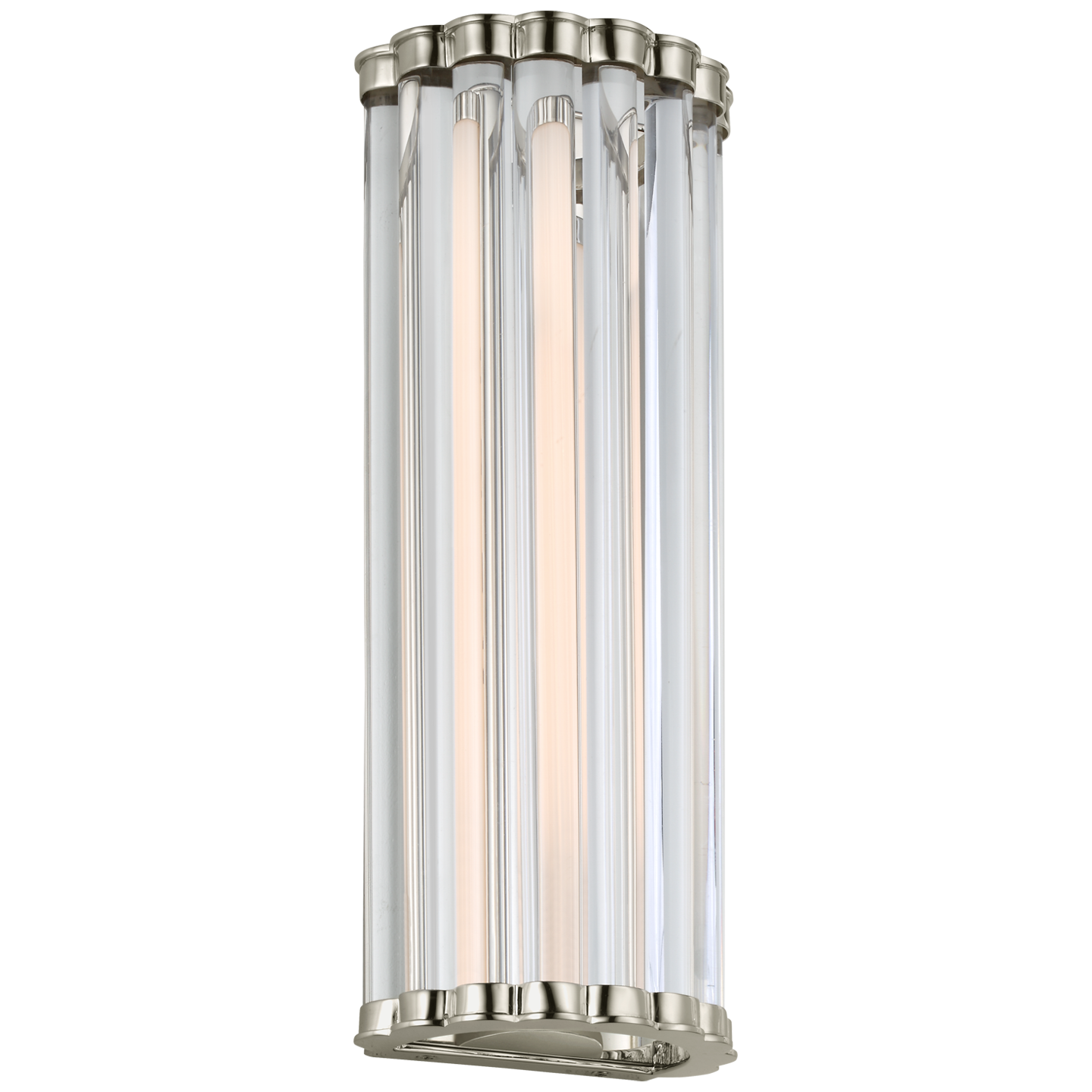 Kean 14" Sconce in Polished Nickel with Clear Glass Rods