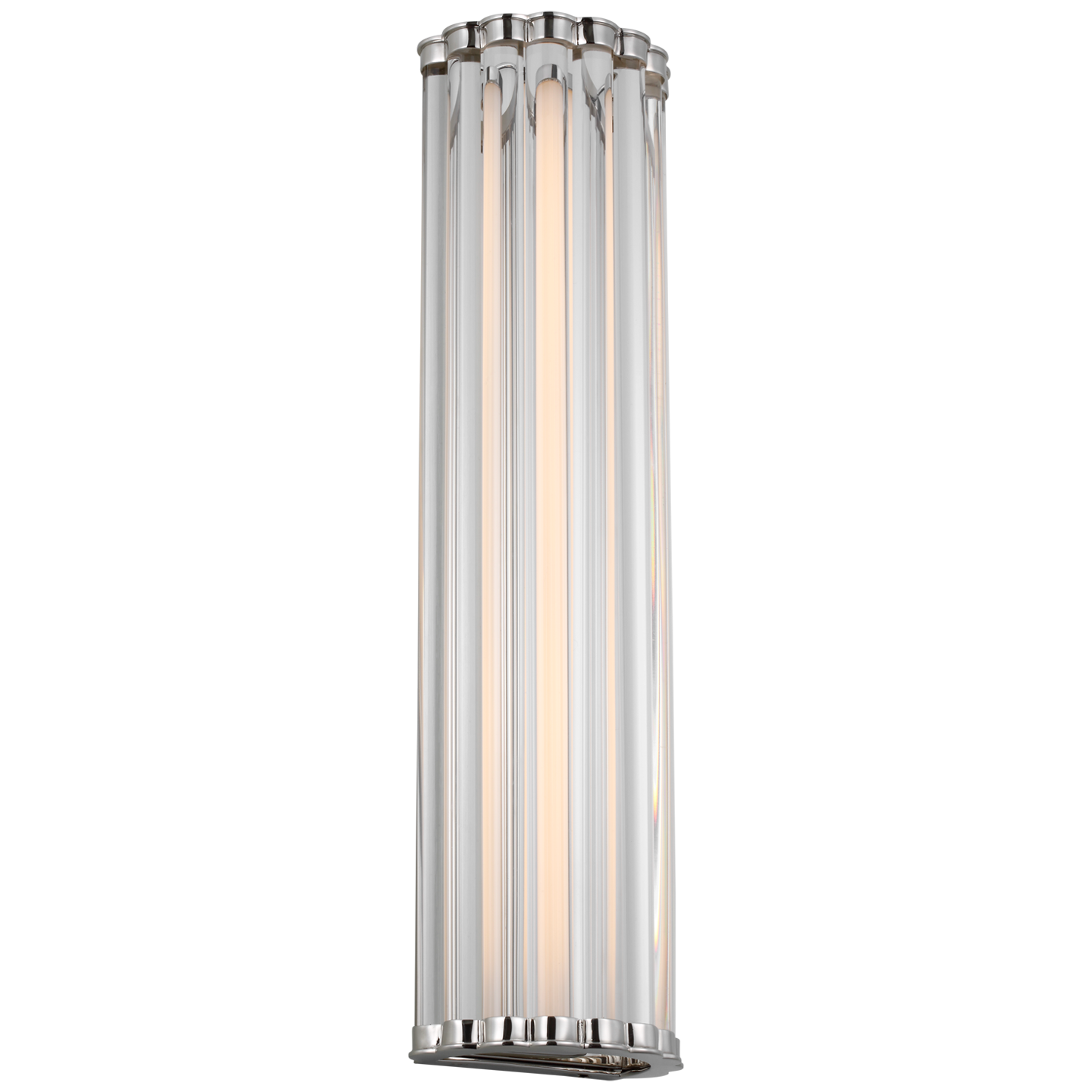 Kean 21" Sconce in Polished Nickel with Clear Glass Rods