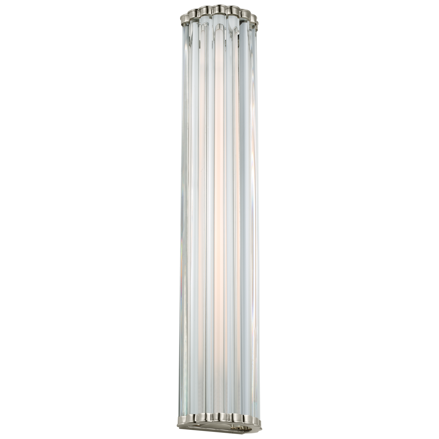Kean 28" Sconce in Polished Nickel with Clear Glass Rods