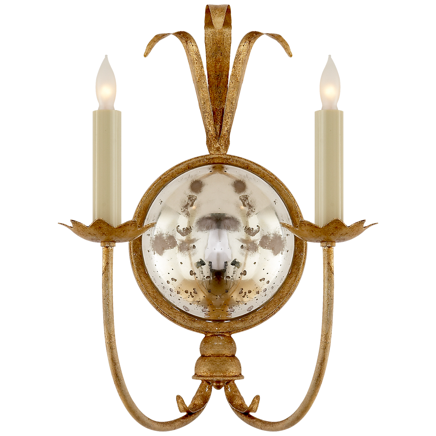 Gramercy Double Sconce in Gilded Iron
