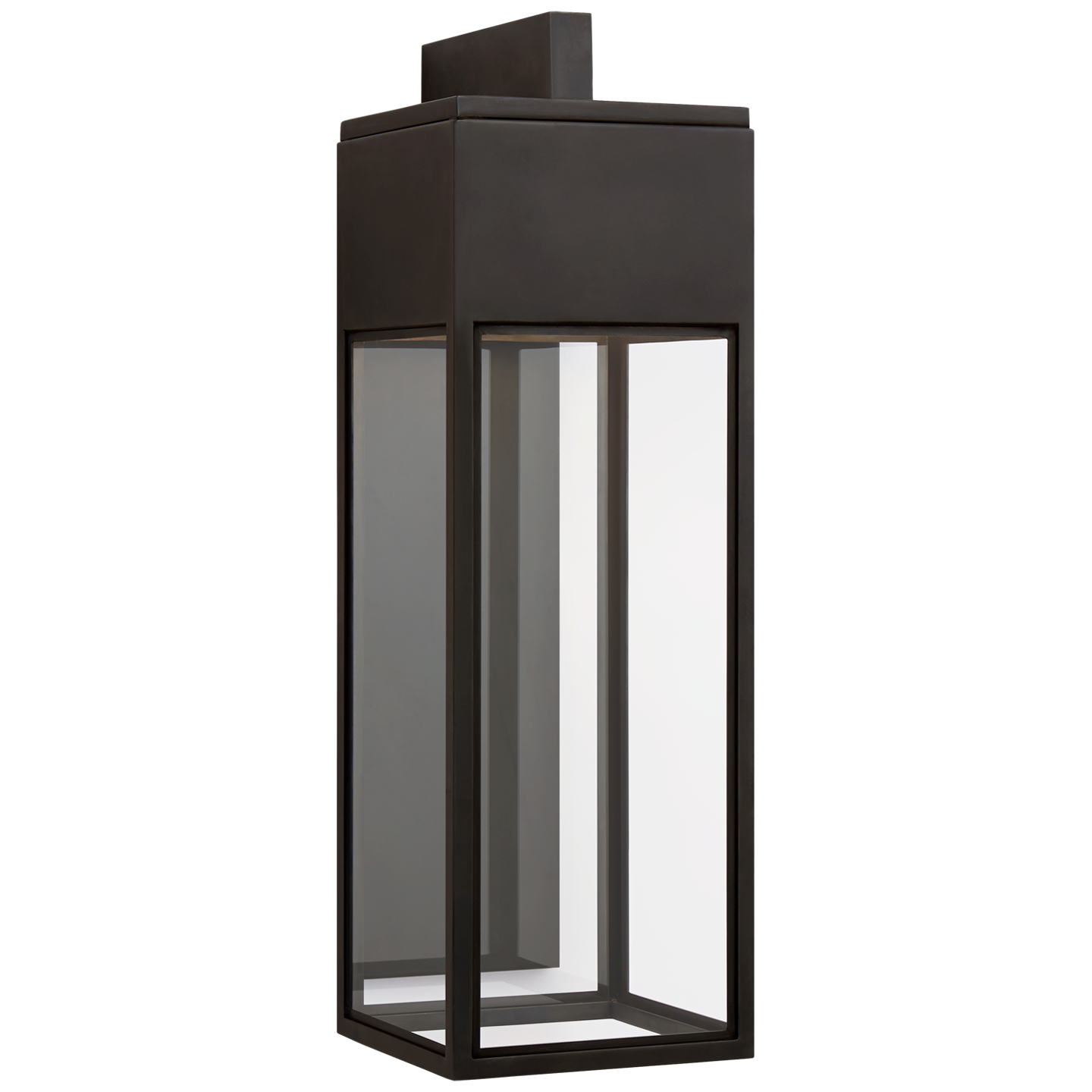 Irvine Large Bracketed Wall Lantern in Bronze with Clear Glass