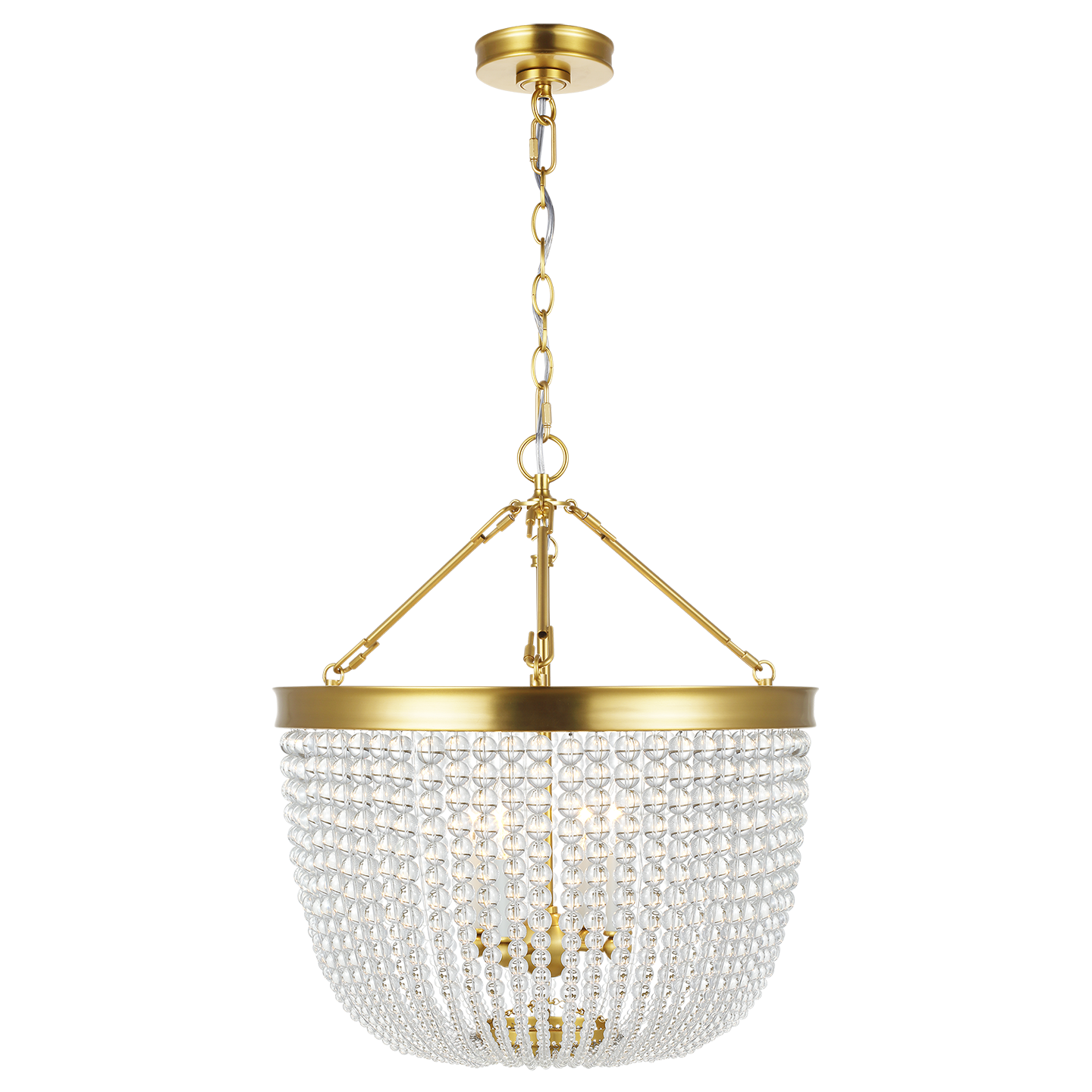 Summerhill Large Pendant in Burnished Brass with Clear Glass