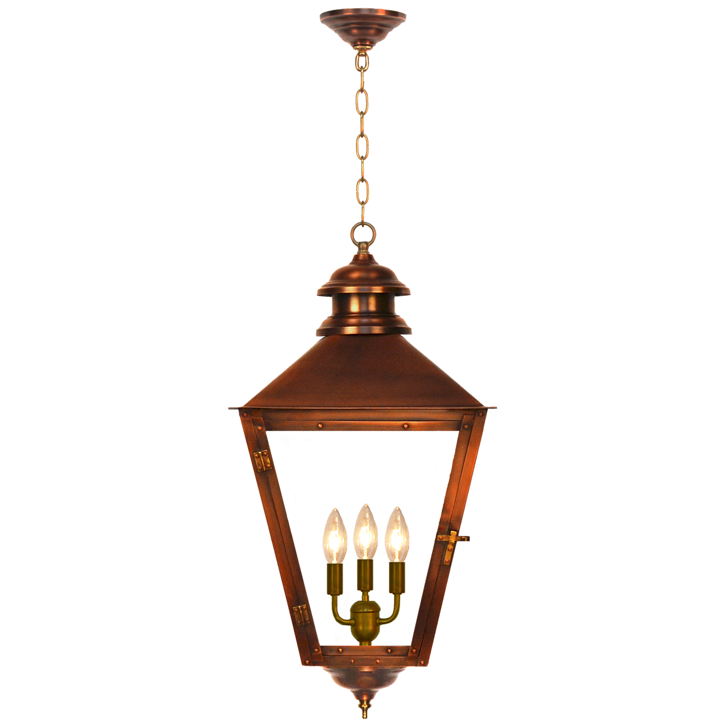 Adams Street 18.5" Chain Lantern in Antique Copper, Electric