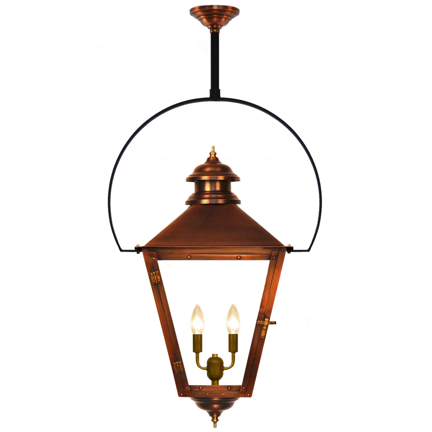 Adams Street 18.5" Classic Yoke Ceiling Lantern in Antique Copper, Electric