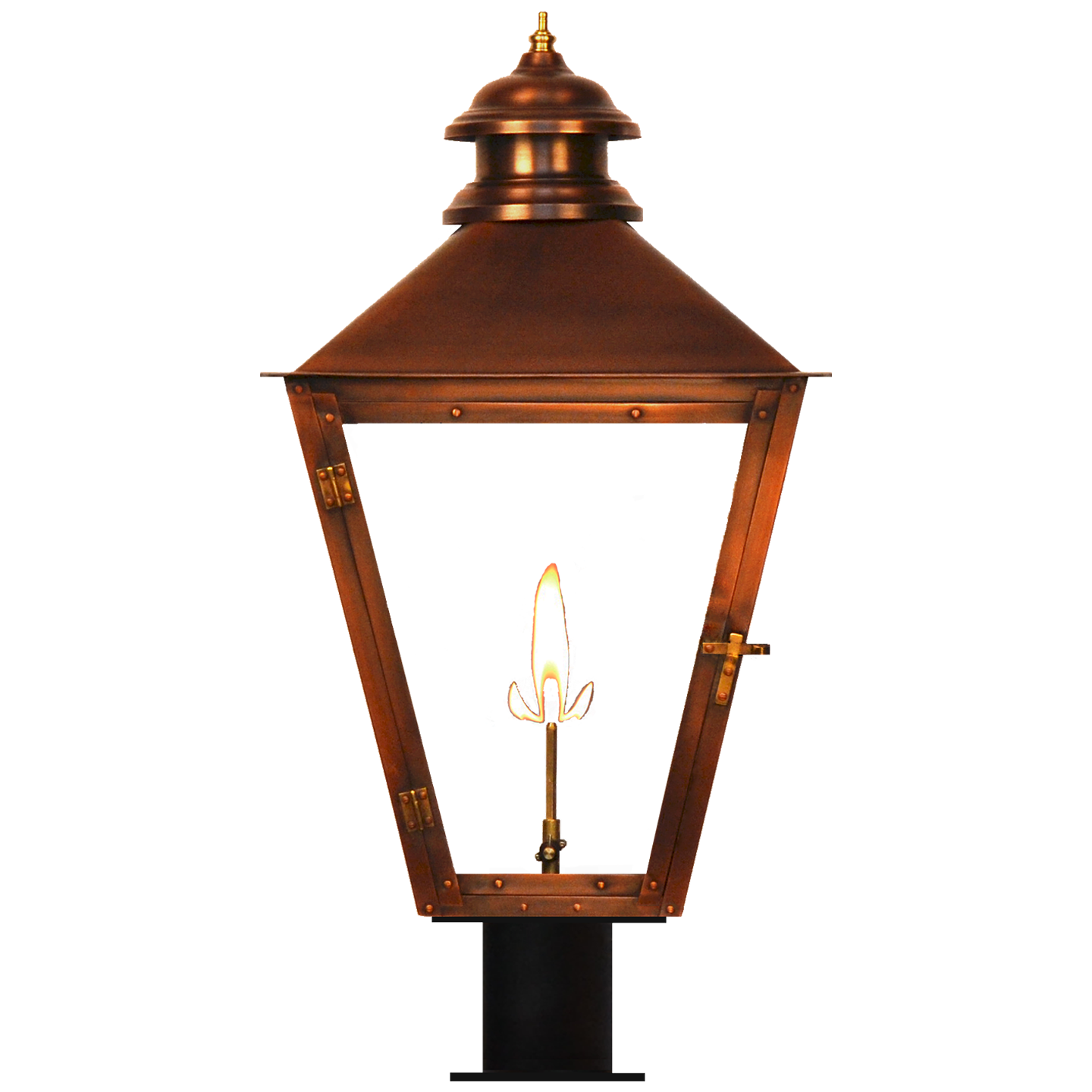 Adams Street 18.5" Post Fitter Lantern in Antique Copper, Gas