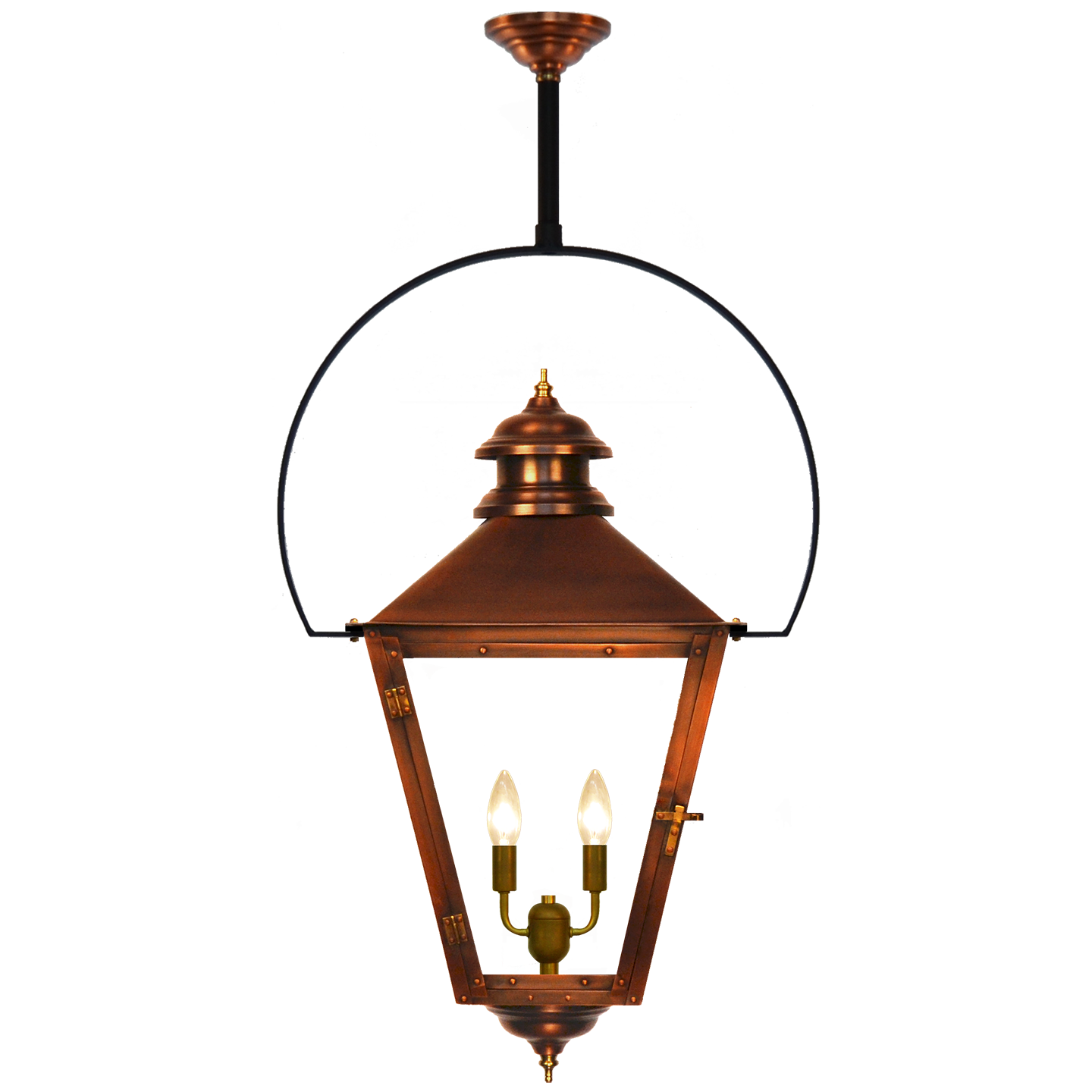 Adams Street 23" Classic Yoke Ceiling Lantern in Antique Copper, Electric