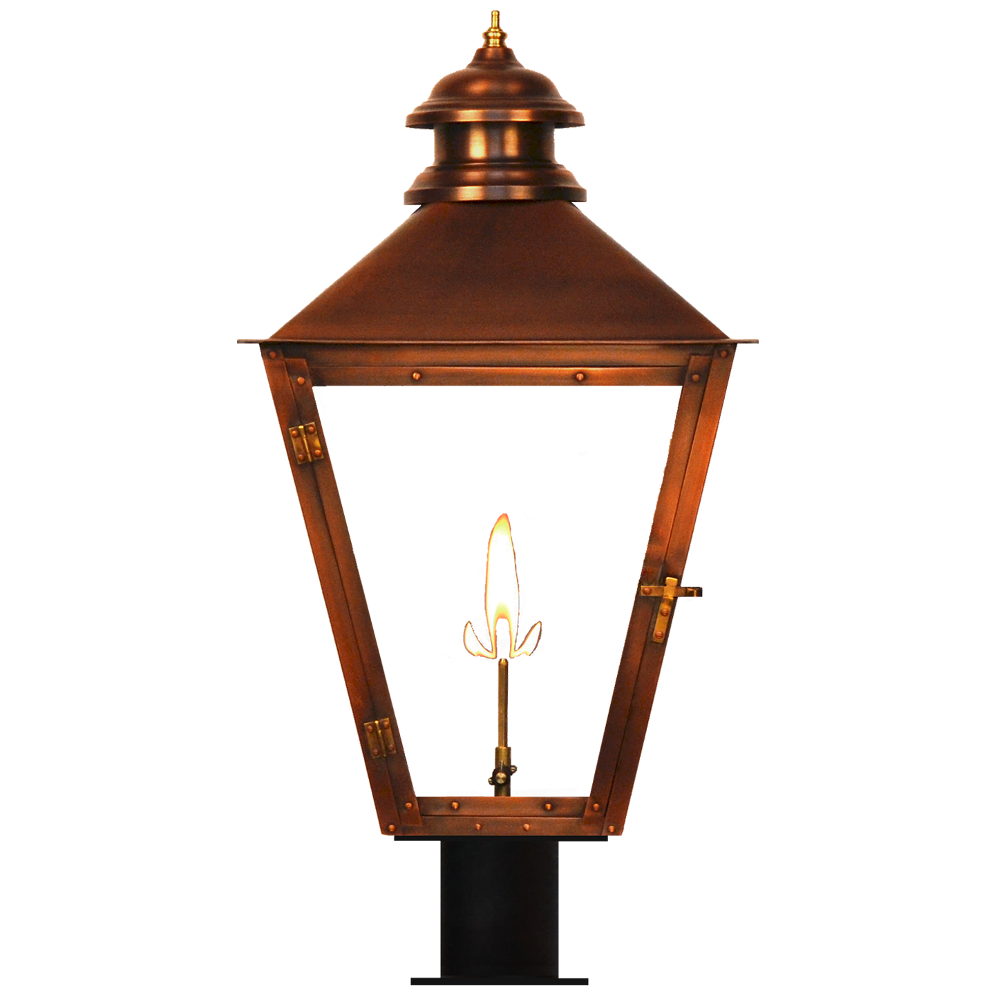 Adams Street 28.5" Post Fitter Lantern in Antique Copper, Gas