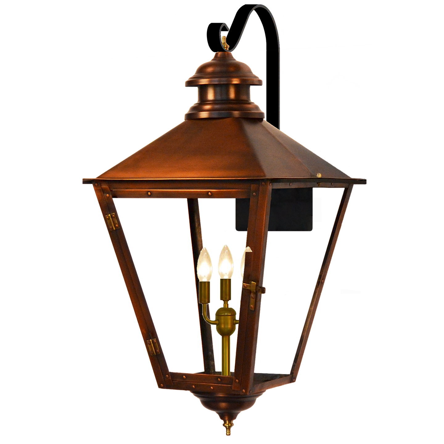 Adams Street 32" Farmhouse Hook Lantern in Antique Copper, Electric