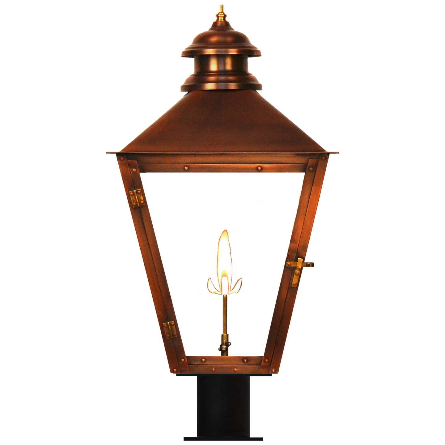 Adams Street 32" Post Fitter Lantern in Antique Copper, Gas