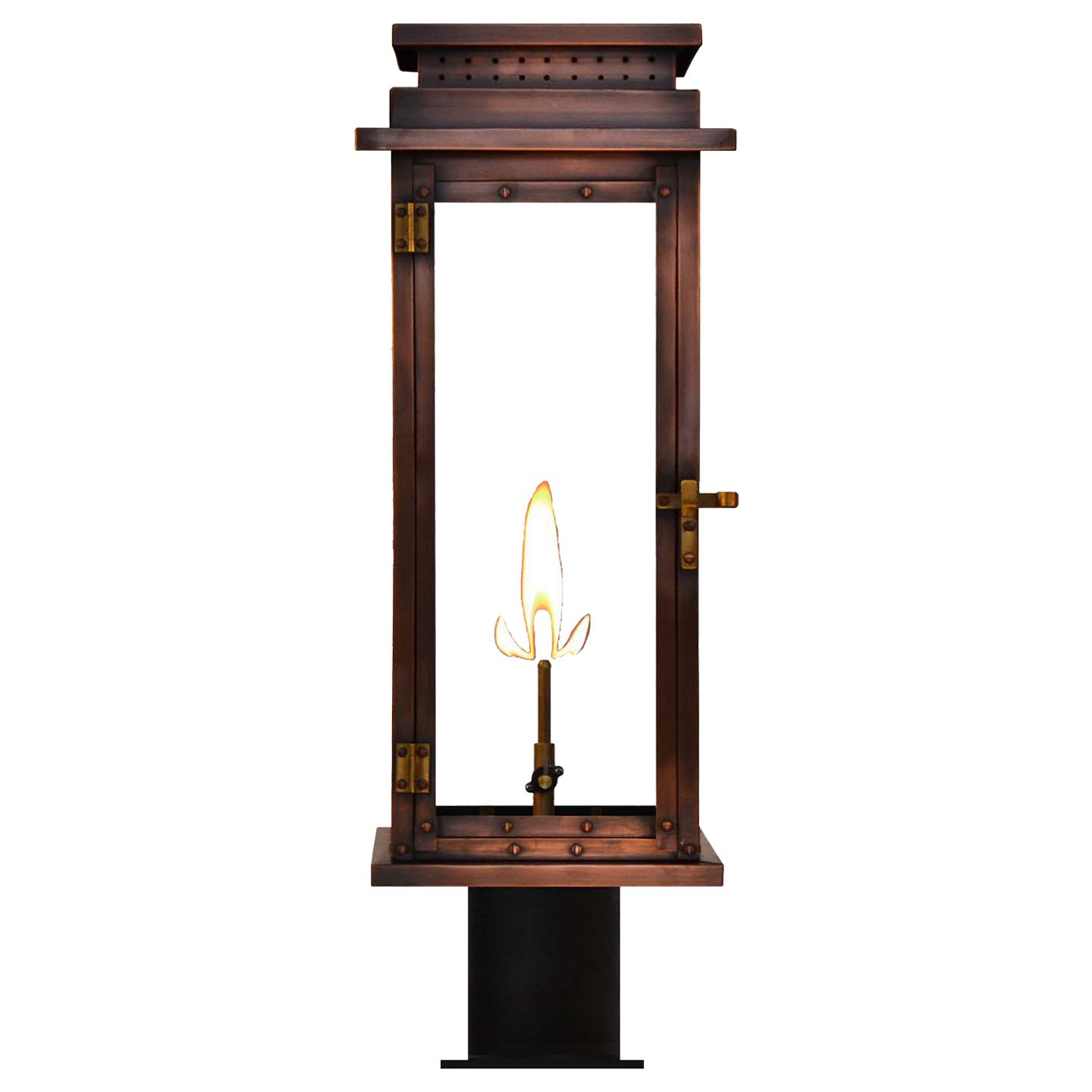 Contempo 18" Post Lantern in Antique Copper, Gas, Propane Tip