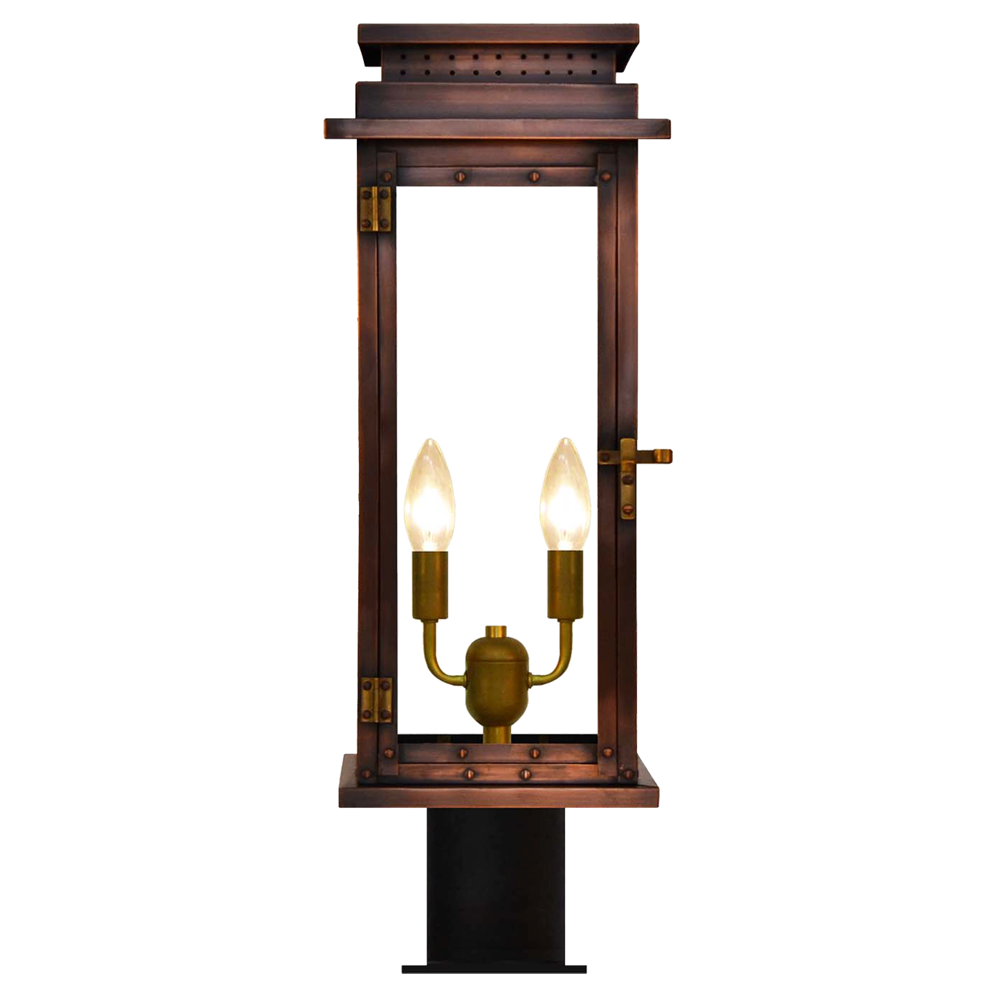 Contempo 24" Post Lantern in Antique Copper, Electric